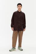 Breda Boxy Shirt in a Silky Japanese Blend of Lyocell in Brown