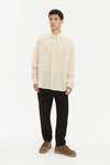 Oversized Shirt in Japanese Light Combed Wool - Ivory