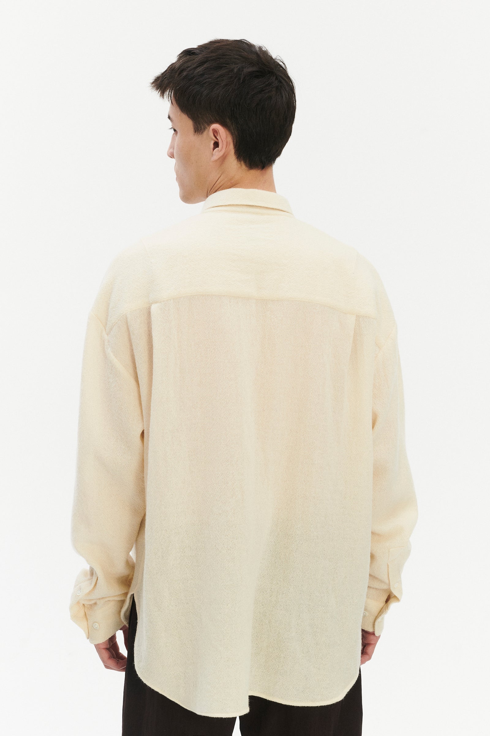 Oversized Arnhem Shirt in an Ivory White Japanese Light Combed Wool