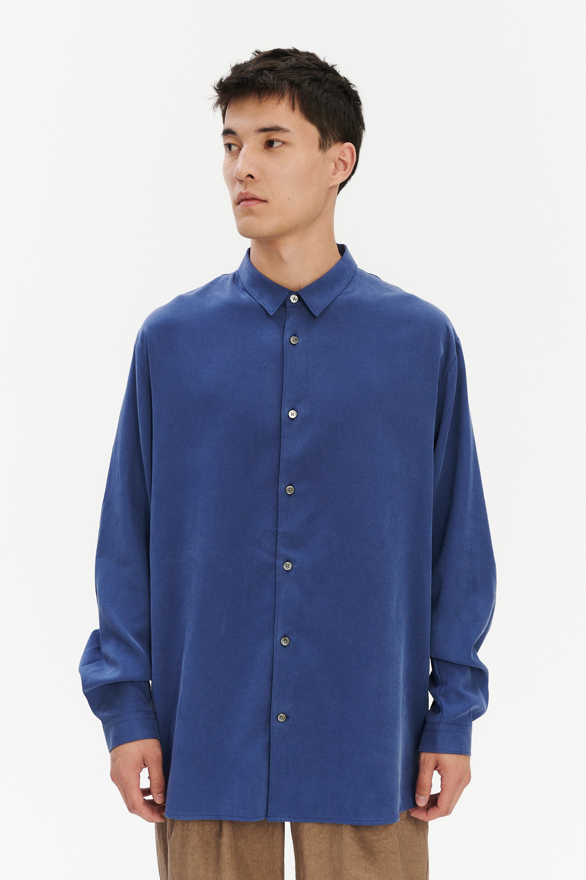 Japanese Lyocell and Cotton Blend in Oversized Boxy Shirt