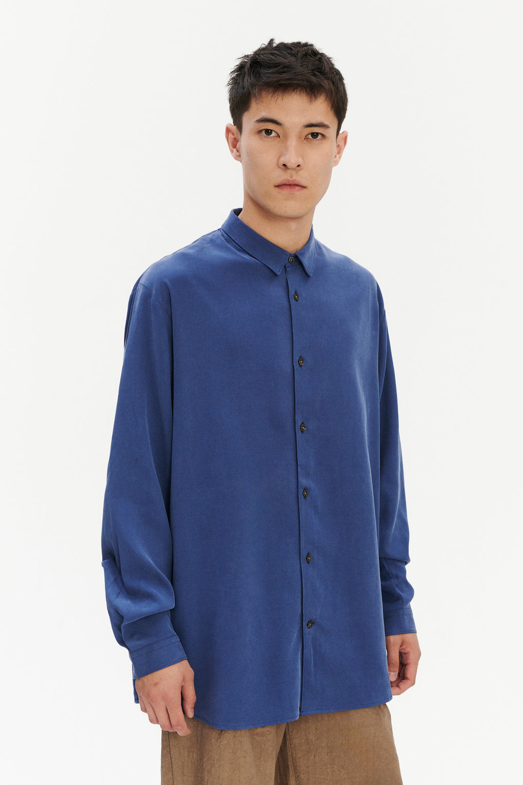 Japanese Lyocell and Cotton Blend in Oversized Boxy Shirt