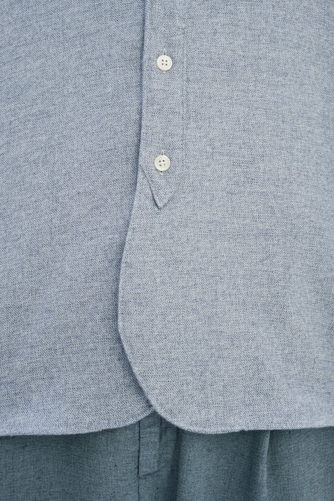 Farmer Shirt in a Fine Portuguese Brushed Blue Flannel
