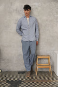Farmer Shirt in a Fine Portuguese Brushed Blue Flannel - Photoshoot Sample