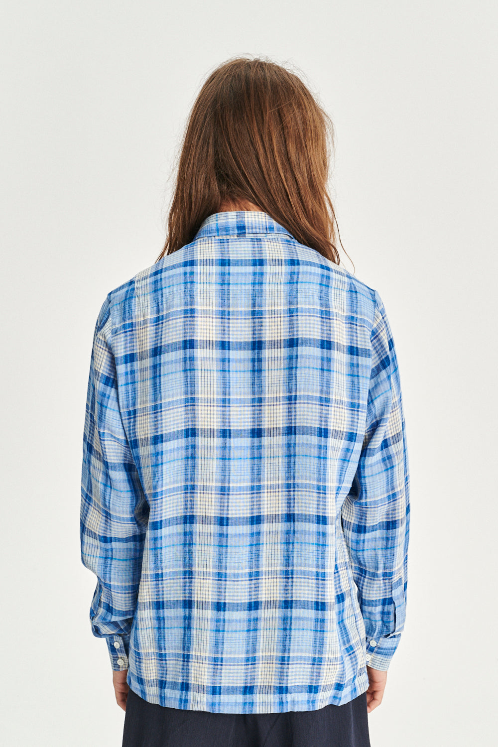 Strong Shirt in a Vibrant Blue and White Italian Linen