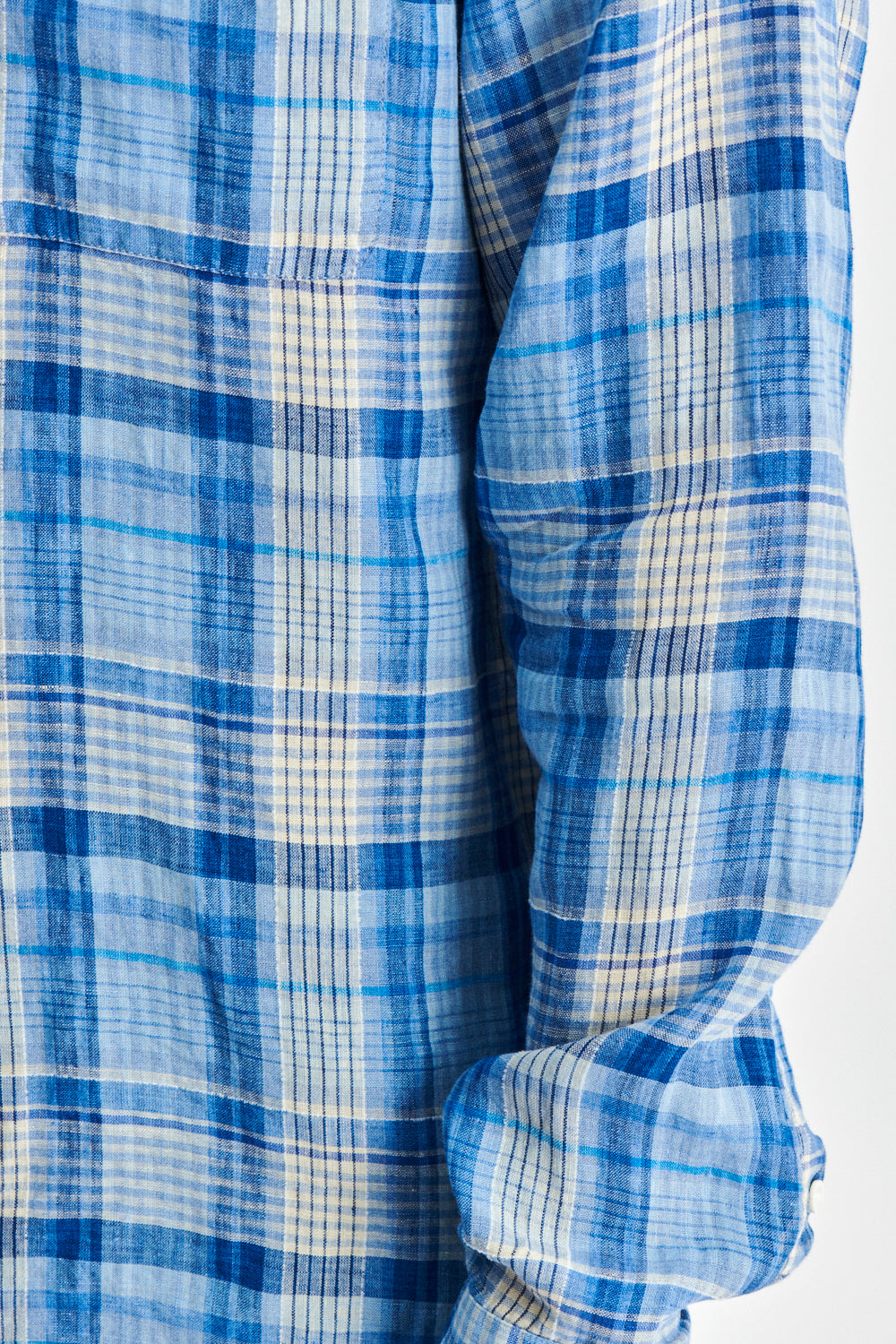 Strong Shirt in a Vibrant Blue and White Italian Linen