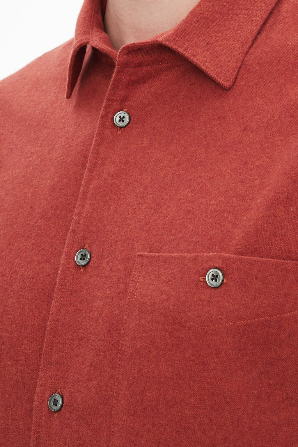 Strong Shirt in Orange Recycled Structural Flannel
