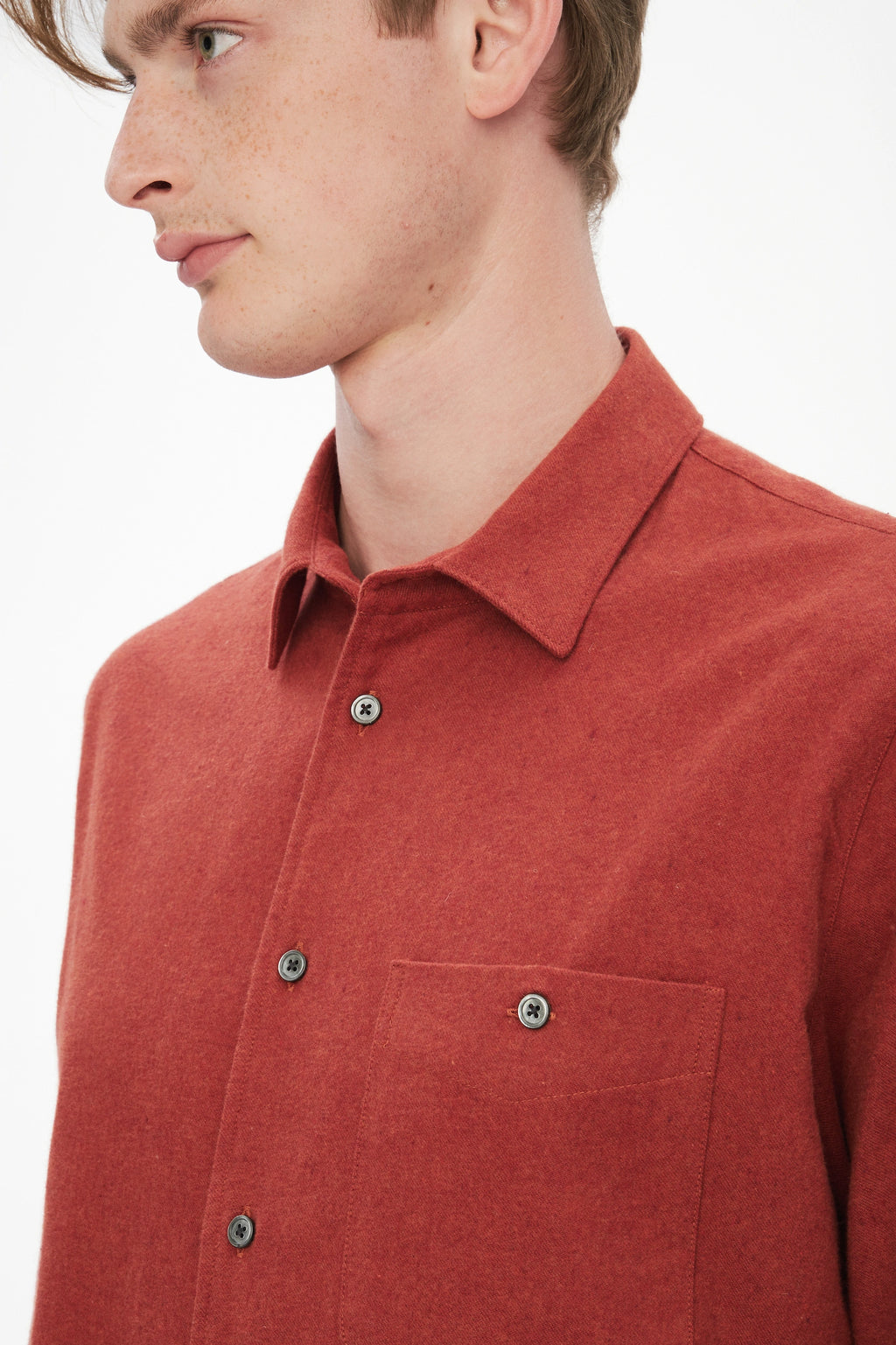 Strong Shirt in Orange Recycled Structural Flannel