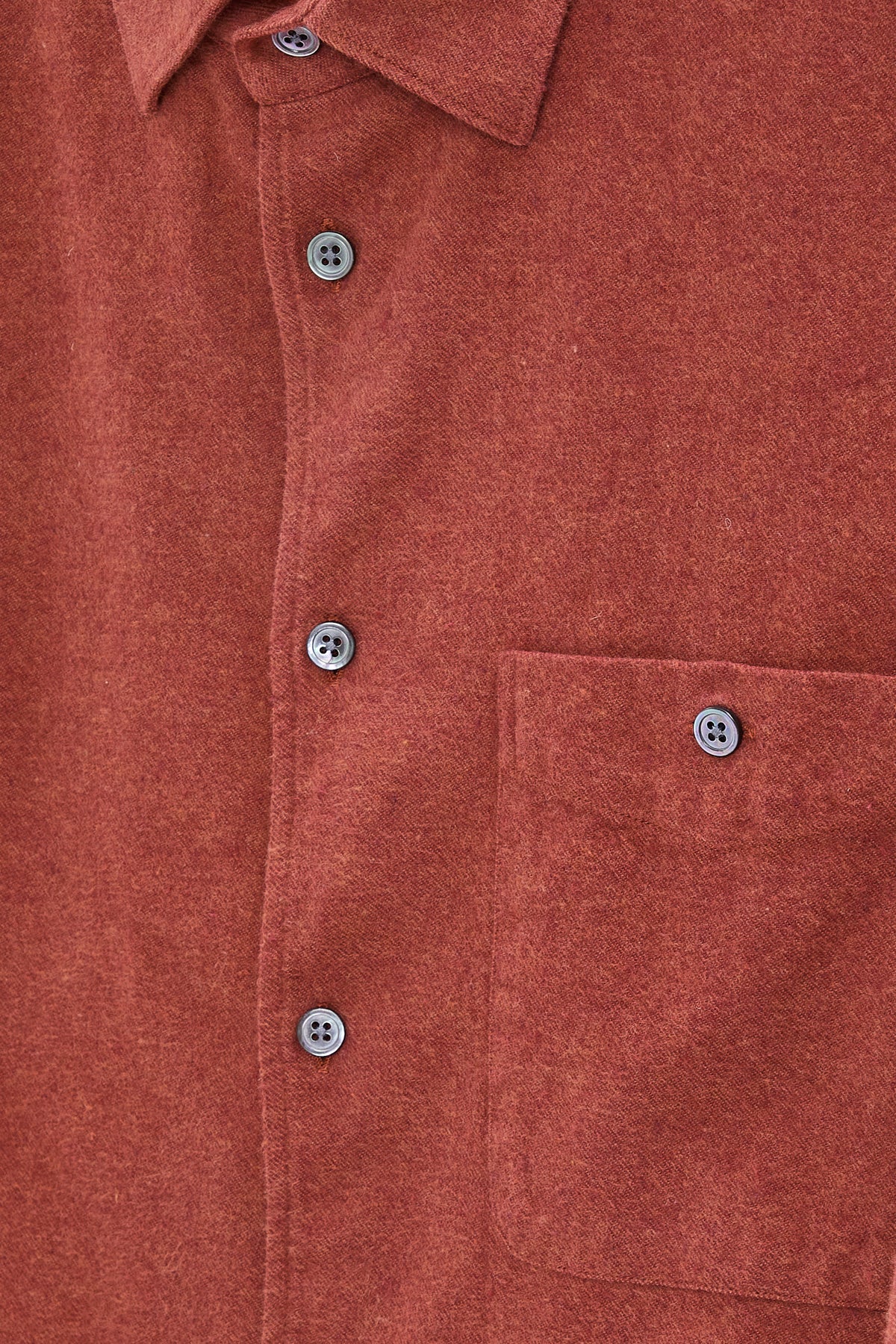 Strong Shirt in a Deep Orange Melange Recycled Italian Cotton Flannel