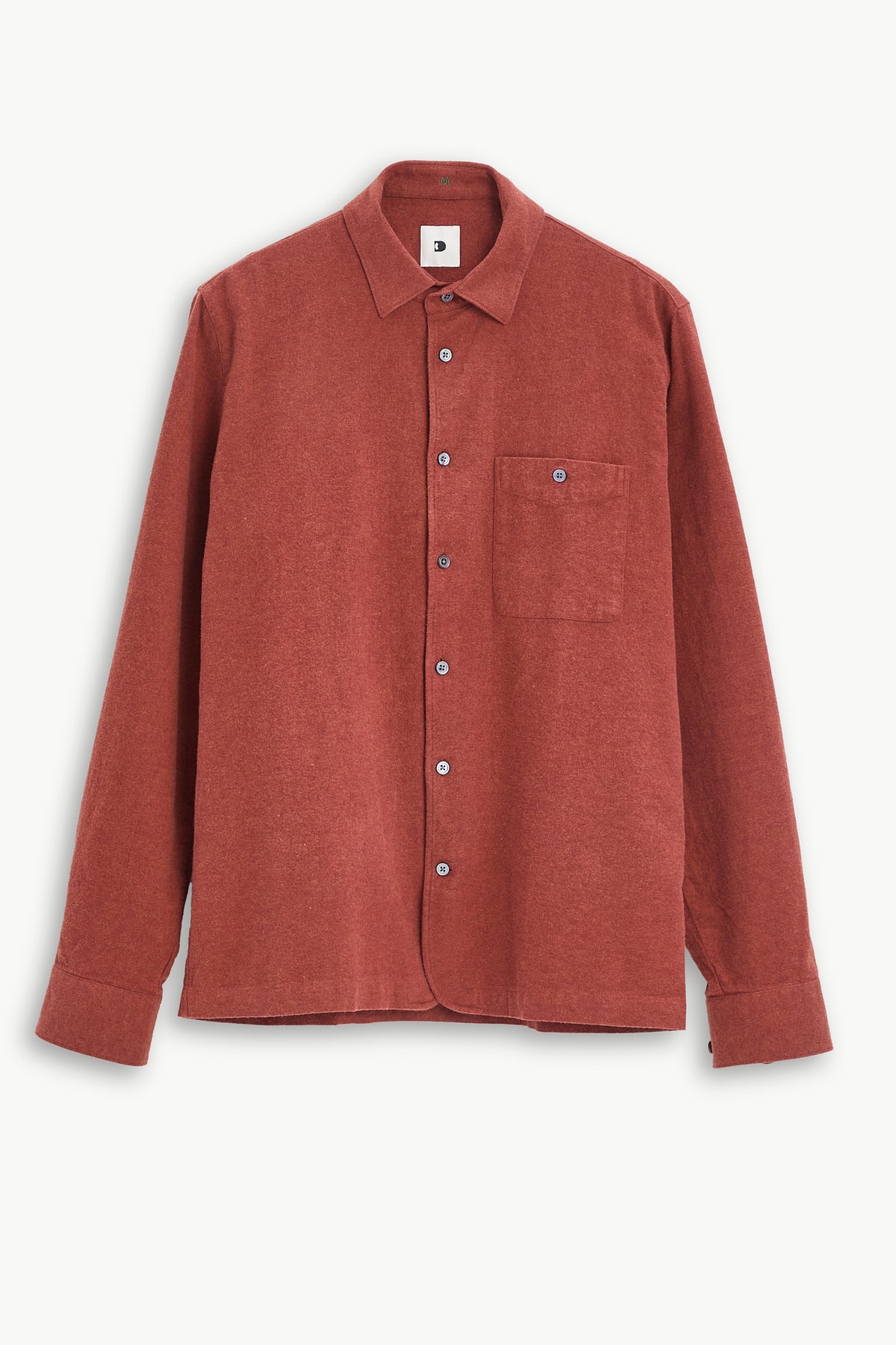 Strong Shirt in a Deep Orange Melange Recycled Italian Cotton Flannel