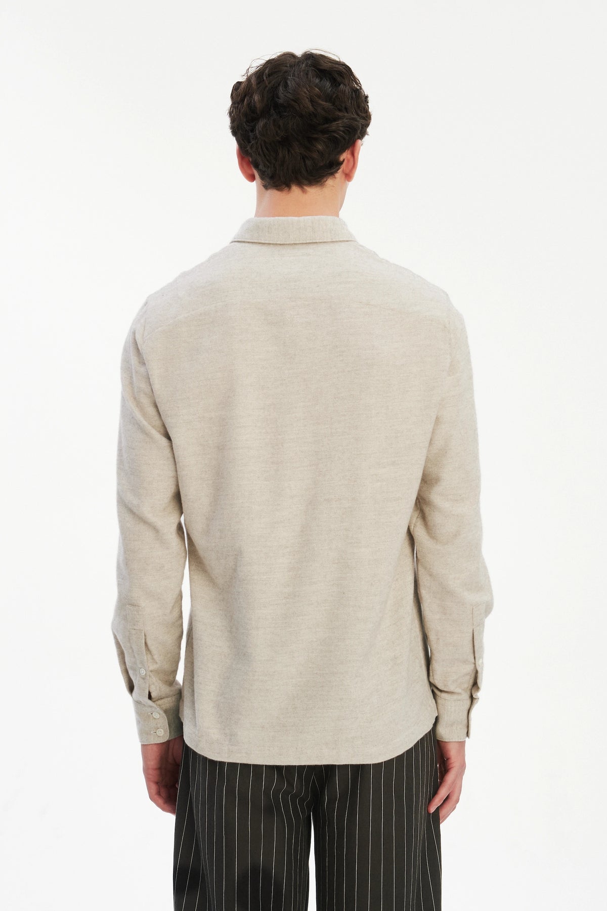 Strong Shirt in a Cream Beige Japanese Blend of Organic Cotton and Yak