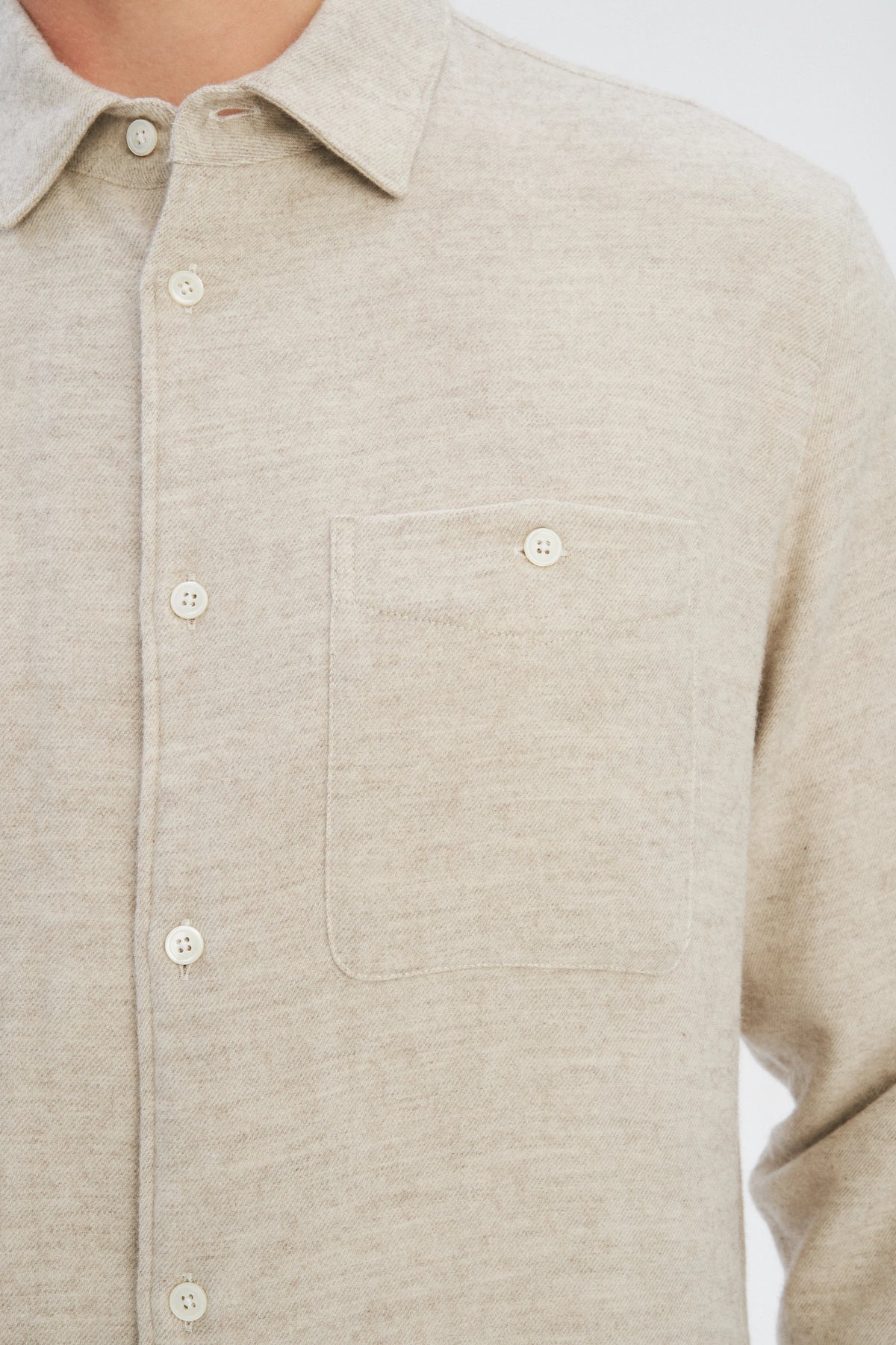 Strong Shirt in a Cream Beige Japanese Blend of Organic Cotton and Yak