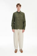 Strong Shirt in a Japanese Blend of Organic Cotton and Yak – Green