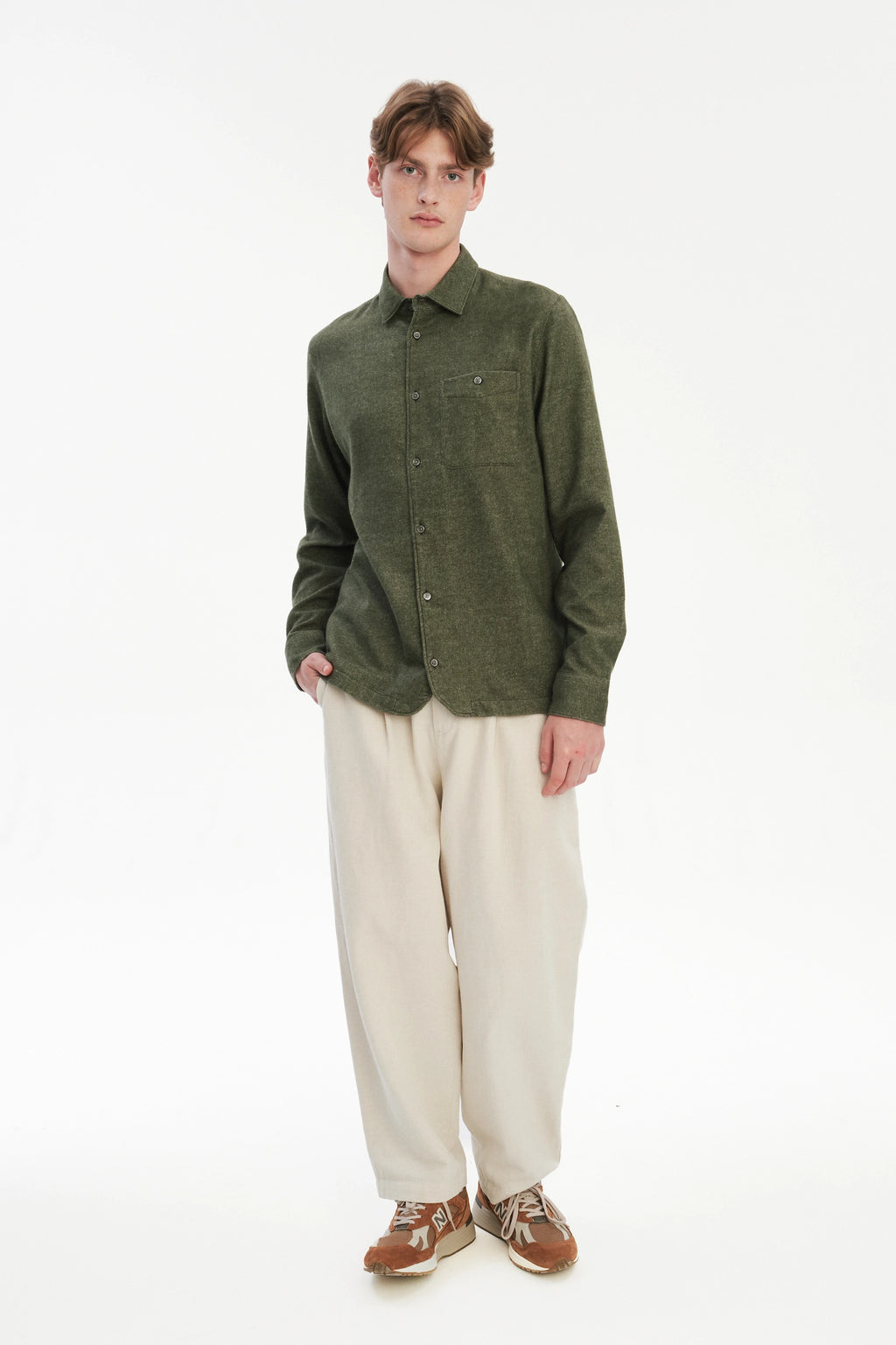 Strong Shirt in a Mix of Organic Cotton and Yak, Japanese Fabric