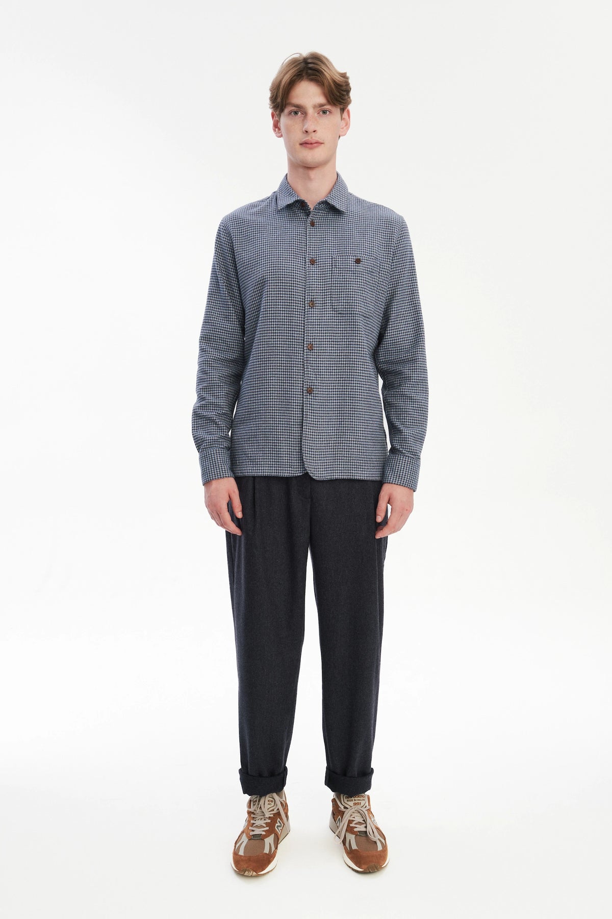 Strong Shirt in a Navy Blue Portuguese Cotton Flannel