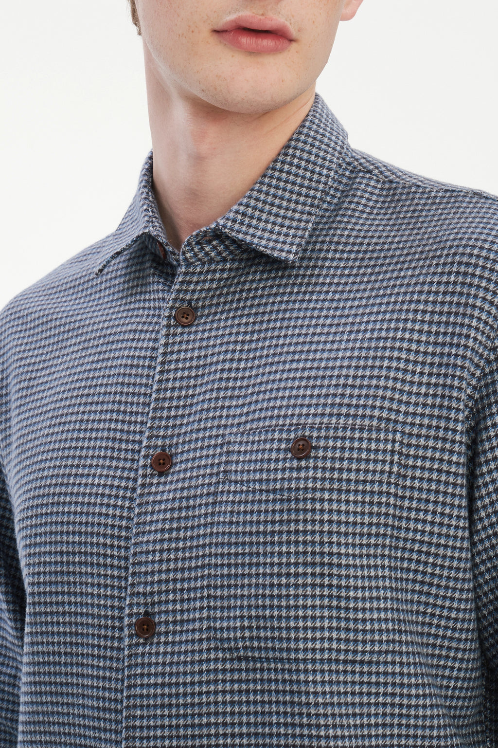 Strong Shirt in a Navy Blue Portuguese Cotton Flannel