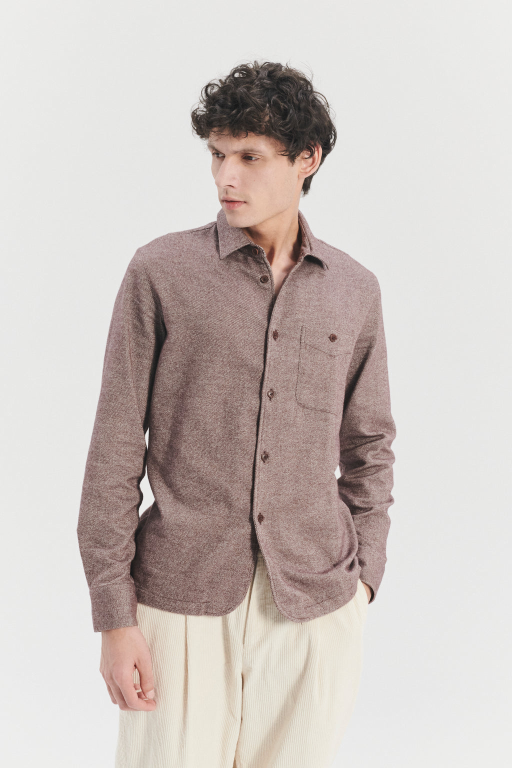 Strong Shirt in the Finest Rusty Brown Portuguese Cotton Flannel