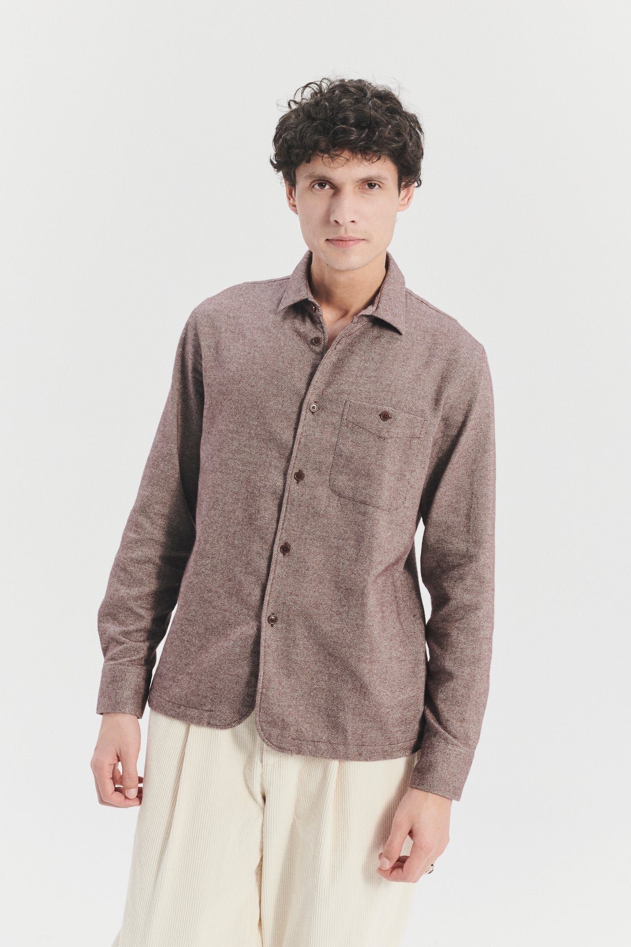 Strong Shirt in the Finest Rusty Brown Portuguese Cotton Flannel