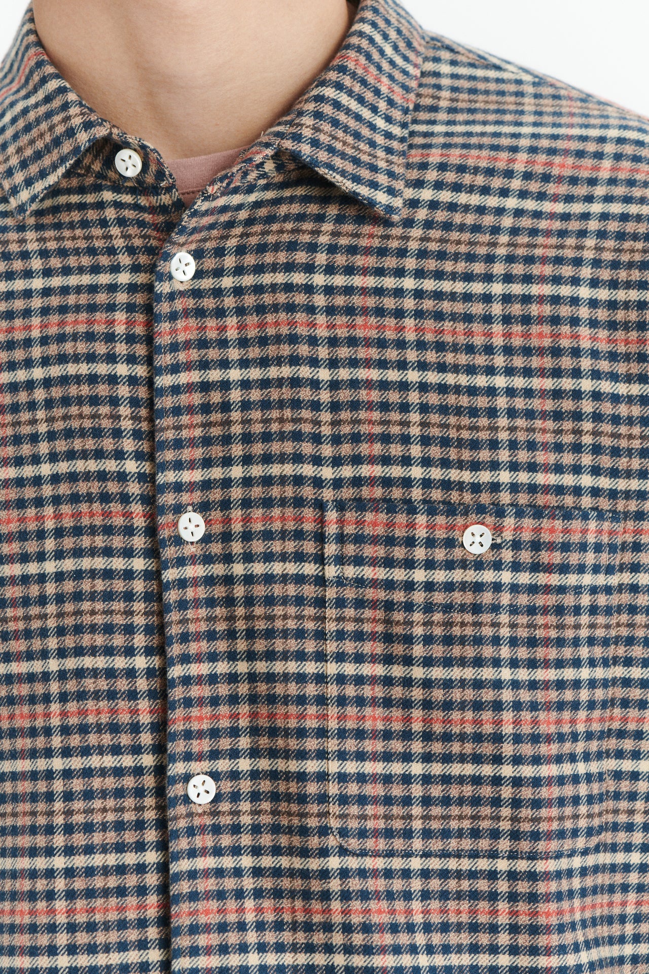 Strong Shirt in a Red Checquered Portuguese Cotton Flannel