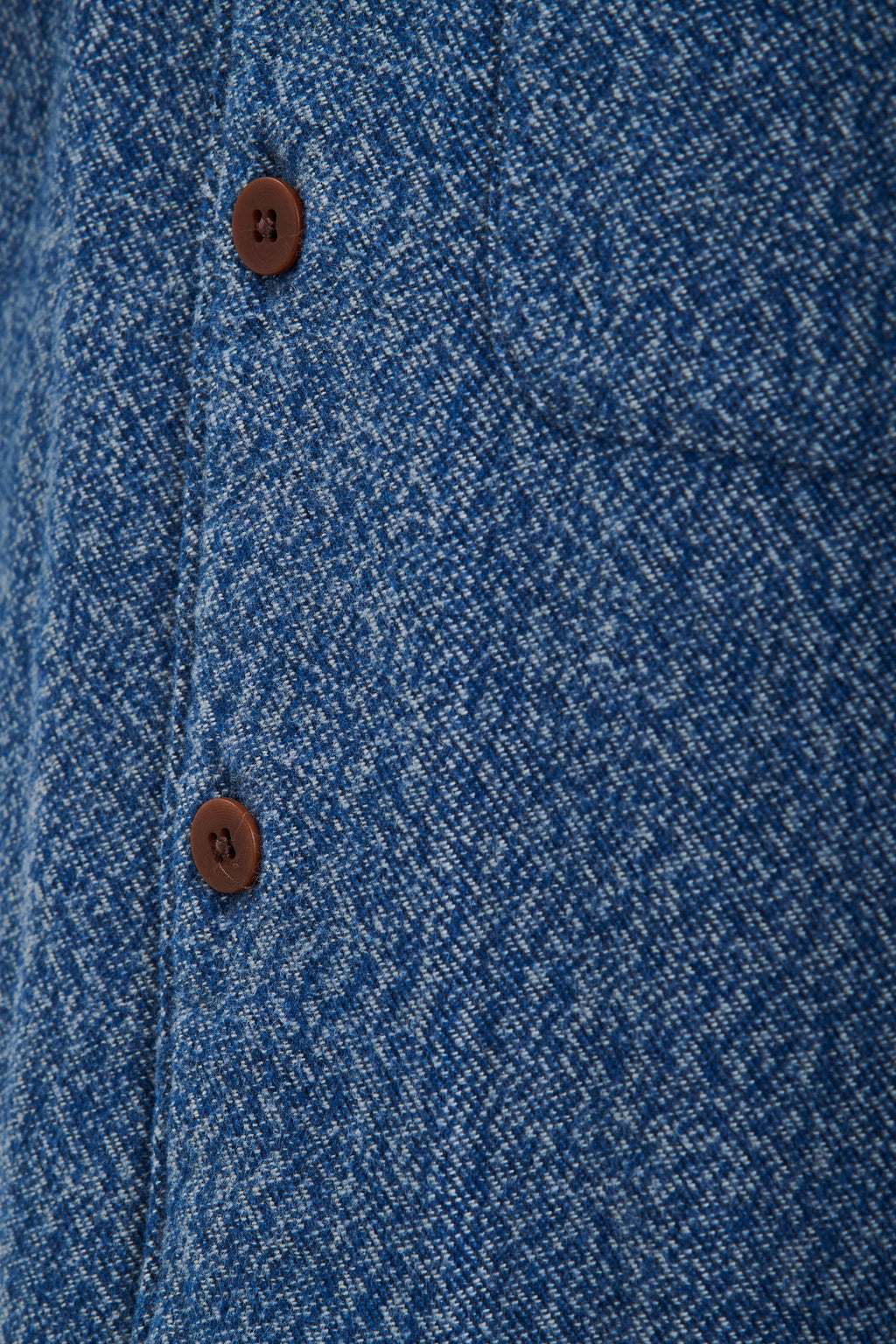 Strong Shirt in the Finest Mélange Blue Portuguese Cotton Flannel with Corozzo Buttons