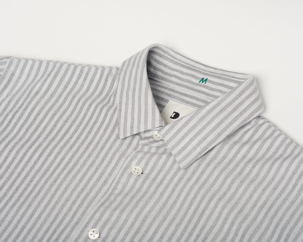 Strong Shirt in a Fine Grey Stripe Portuguese Cotton