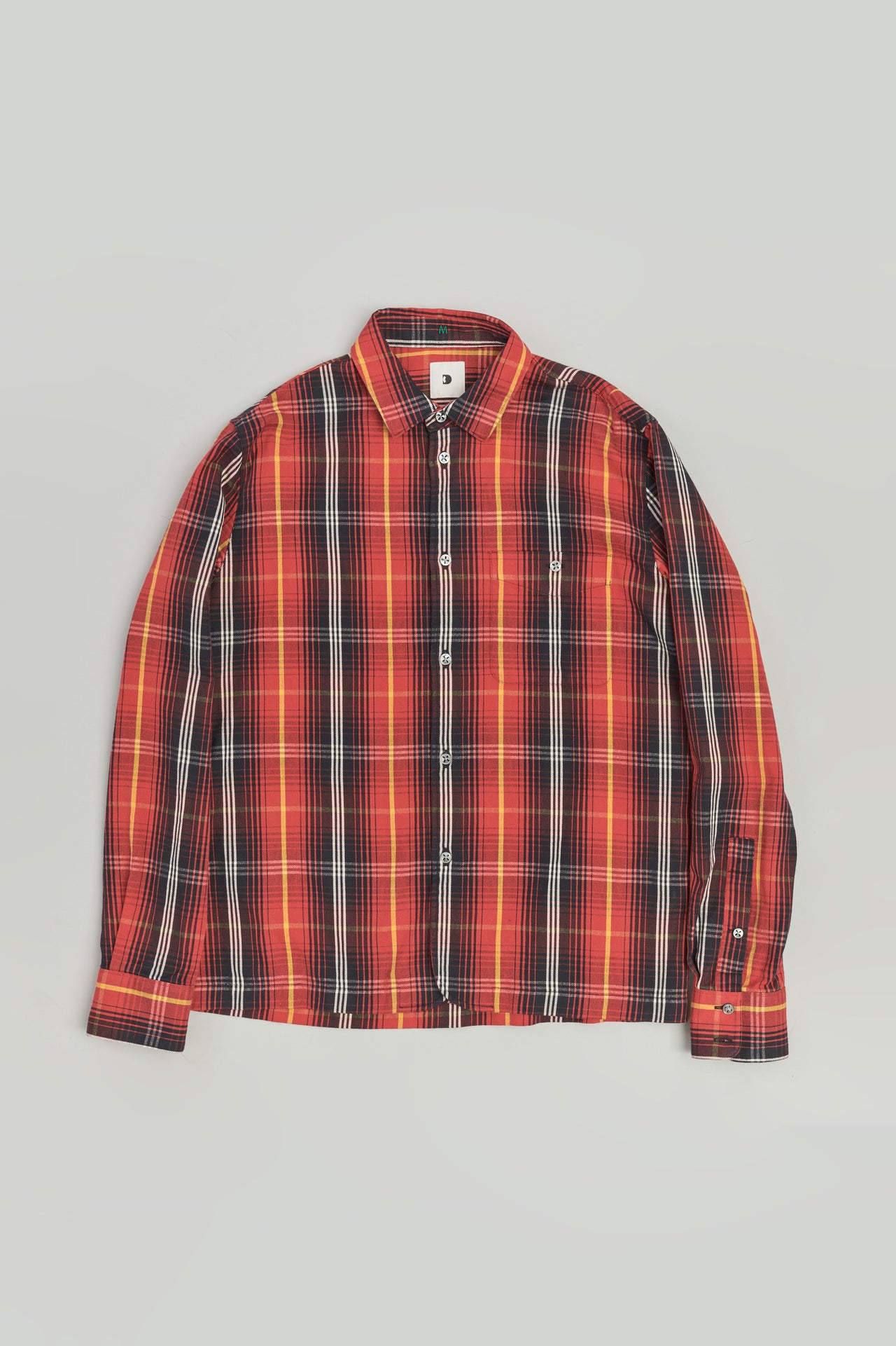 Strong Shirt in a Red Chequered Italian Twill Cotton Last Restock