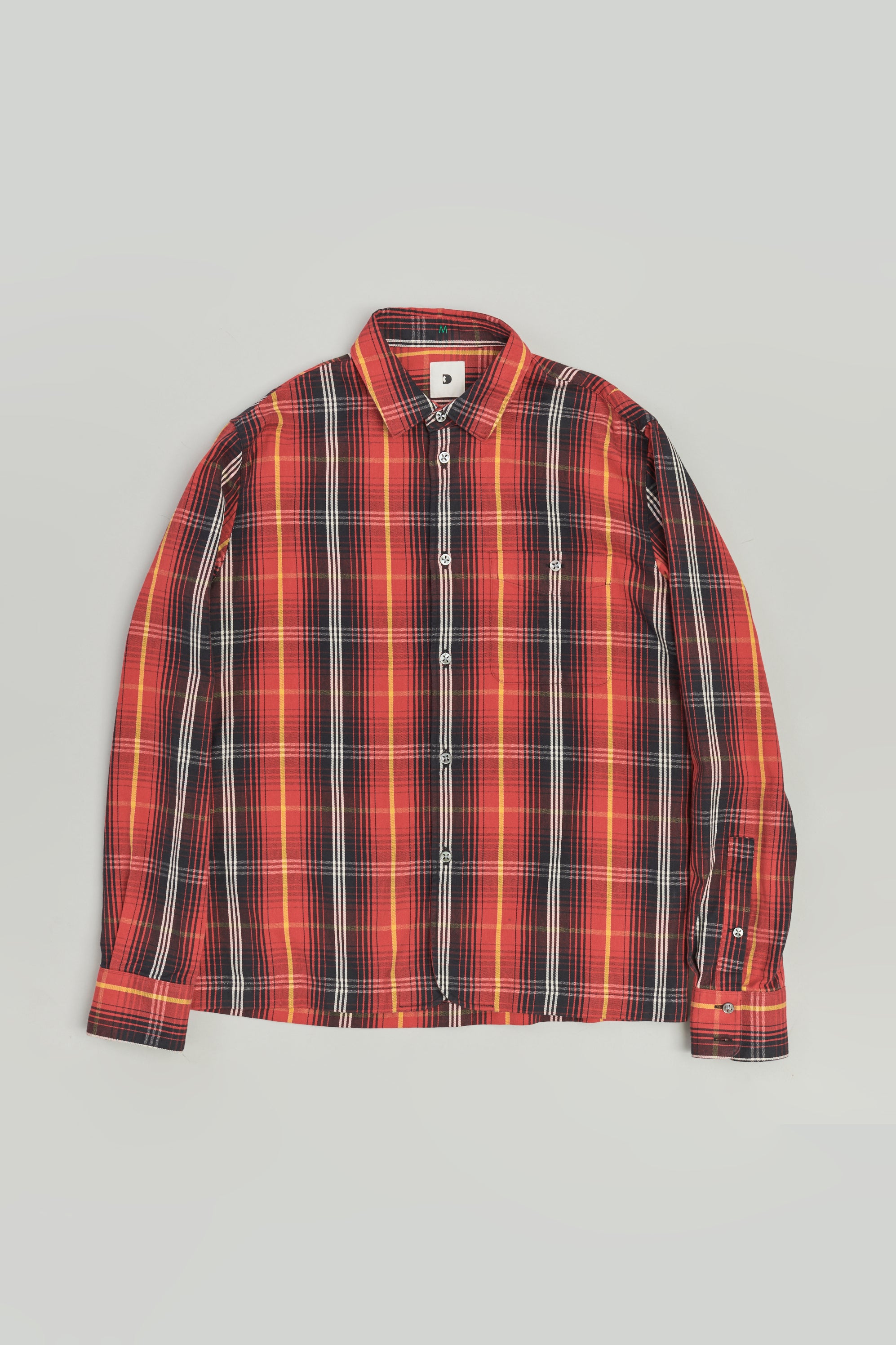 Strong Shirt in a Red Chequered Italian Twill Cotton Last Restock