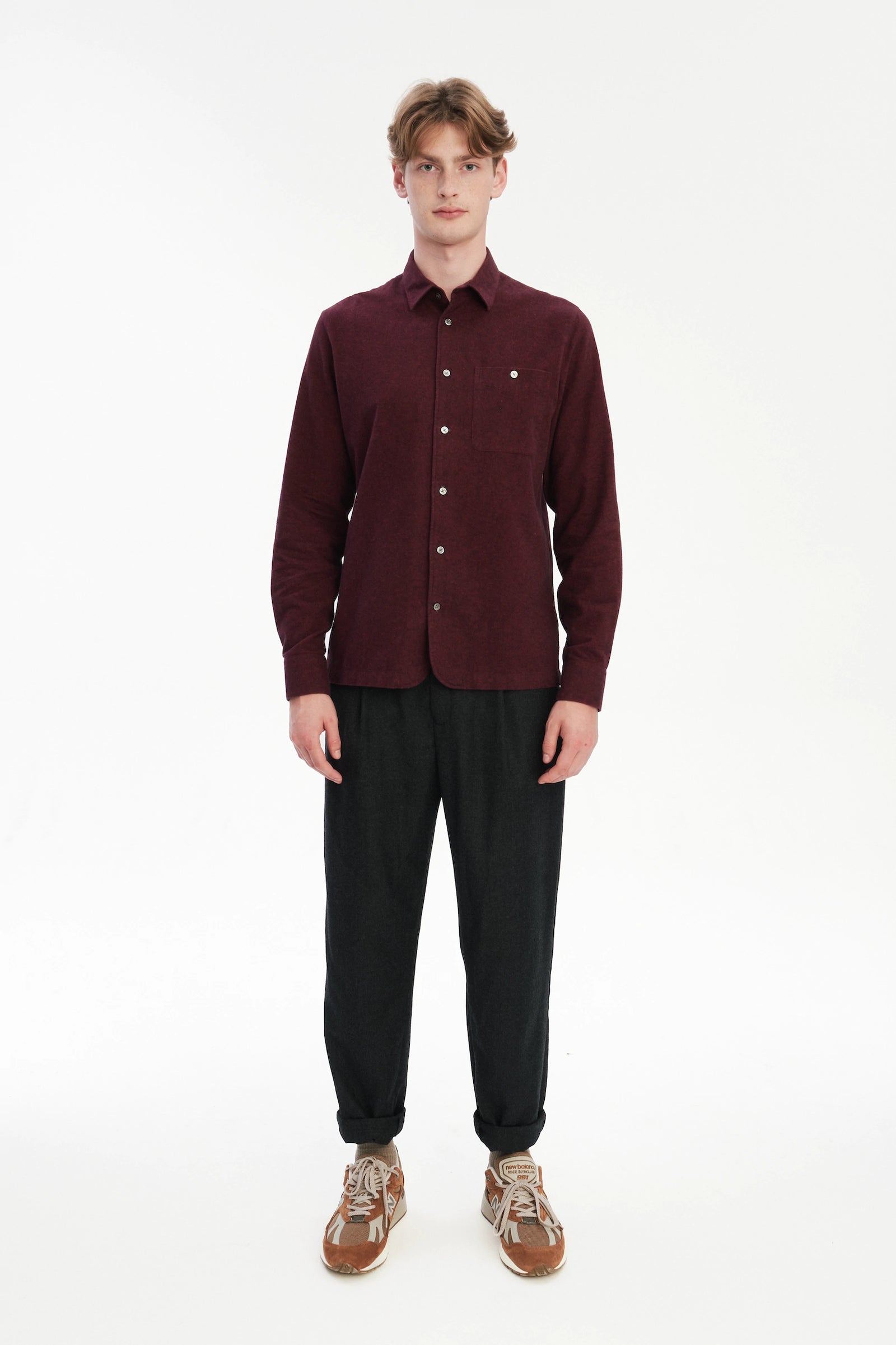 Strong Shirt in a Wine Recycled Italian Cotton Flannel