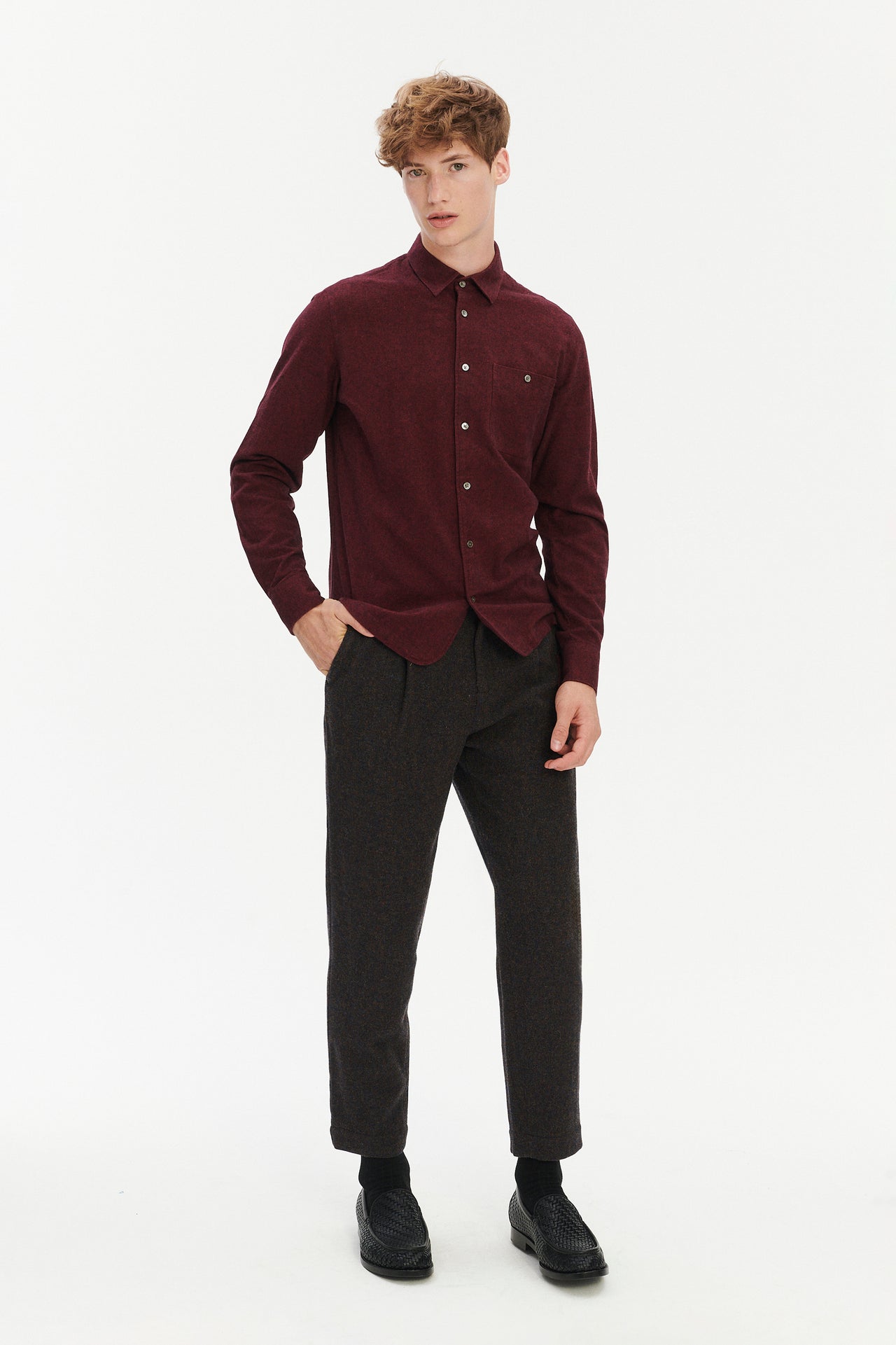 New Collection - Pre Order - Strong Shirt in a Wine Recycled Structural Flannel