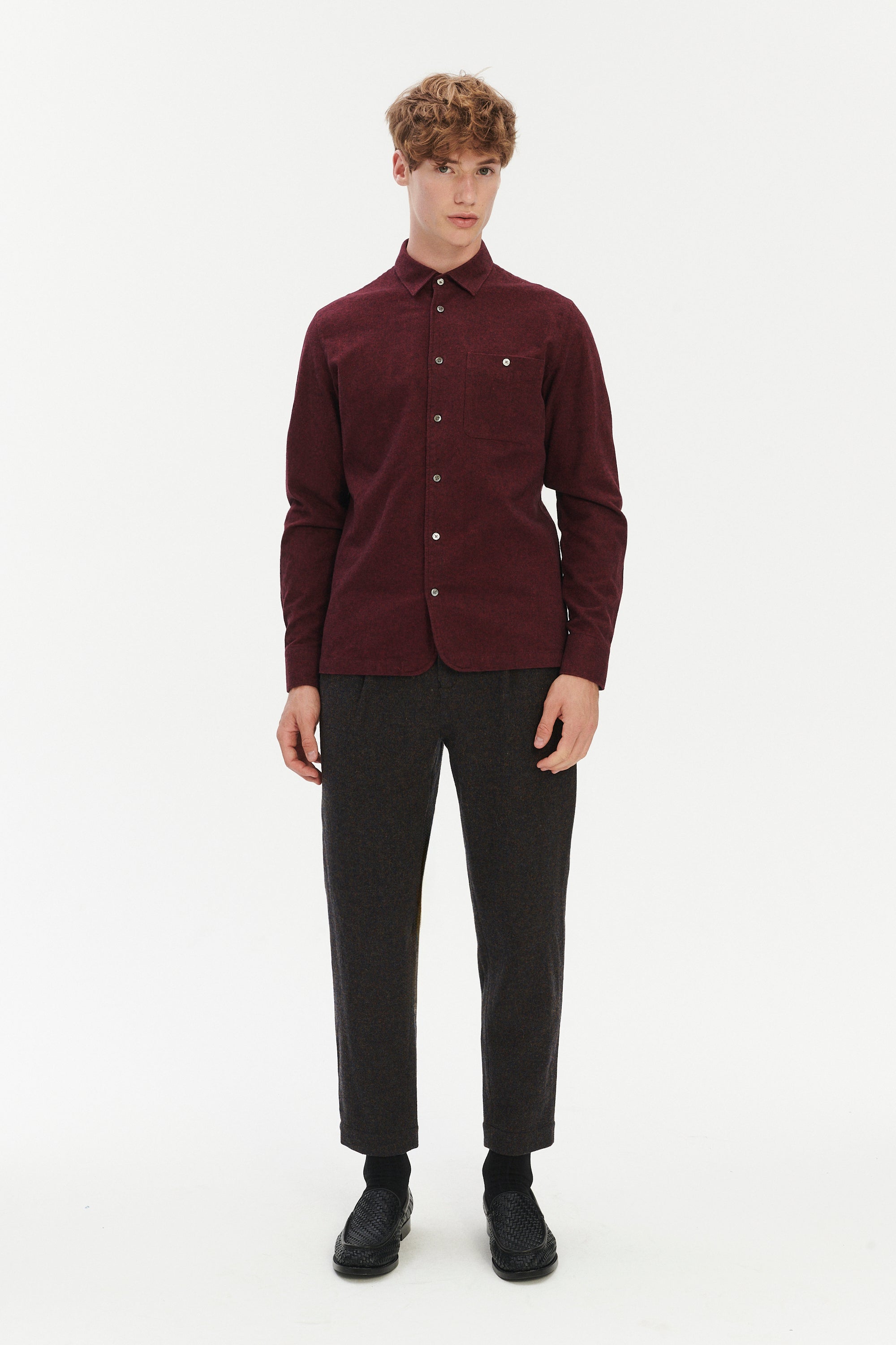 Strong Shirt in a Wine Recycled Structural Flannel
