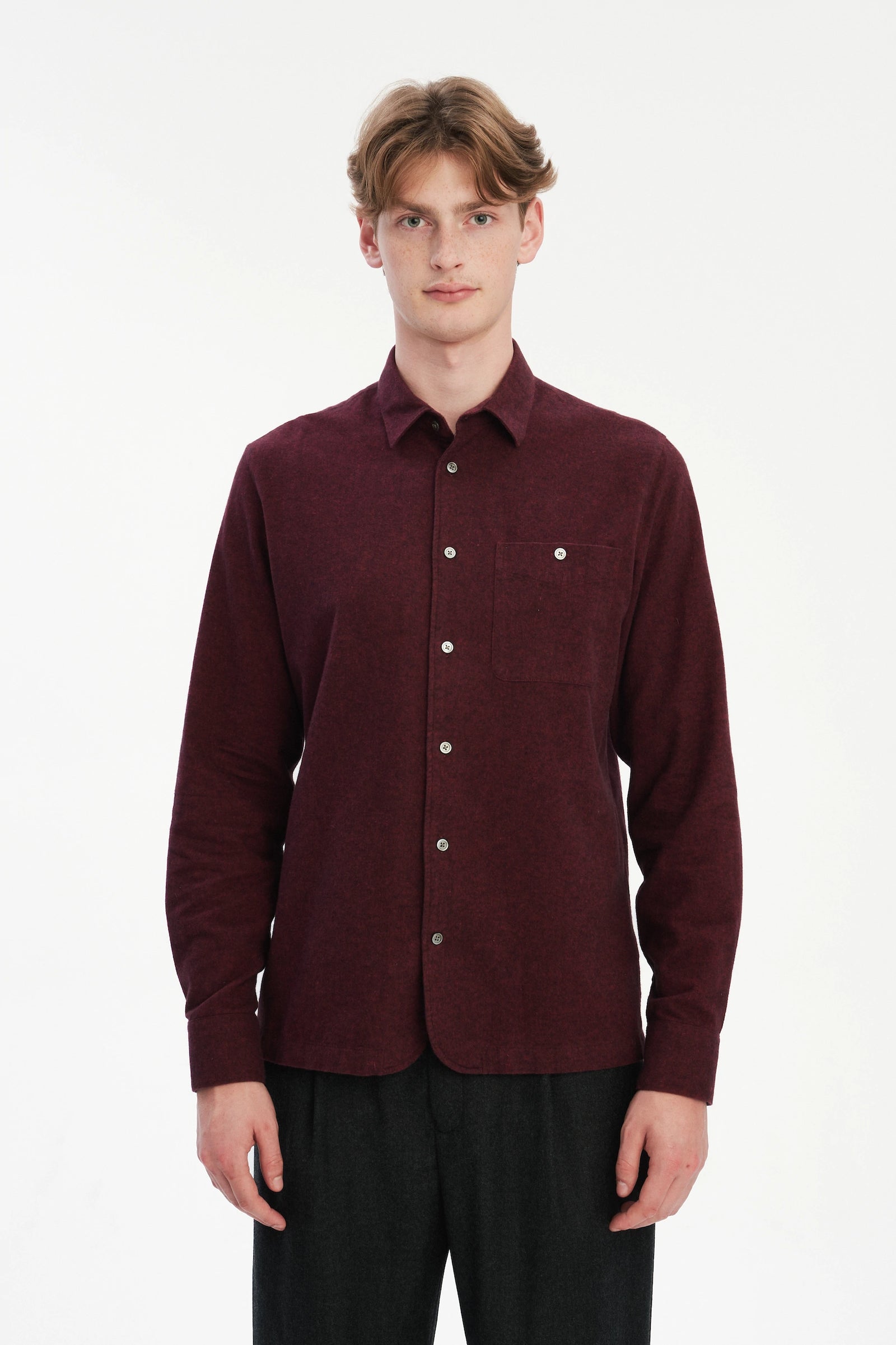 Strong Shirt in a Wine Recycled Italian Cotton Flannel