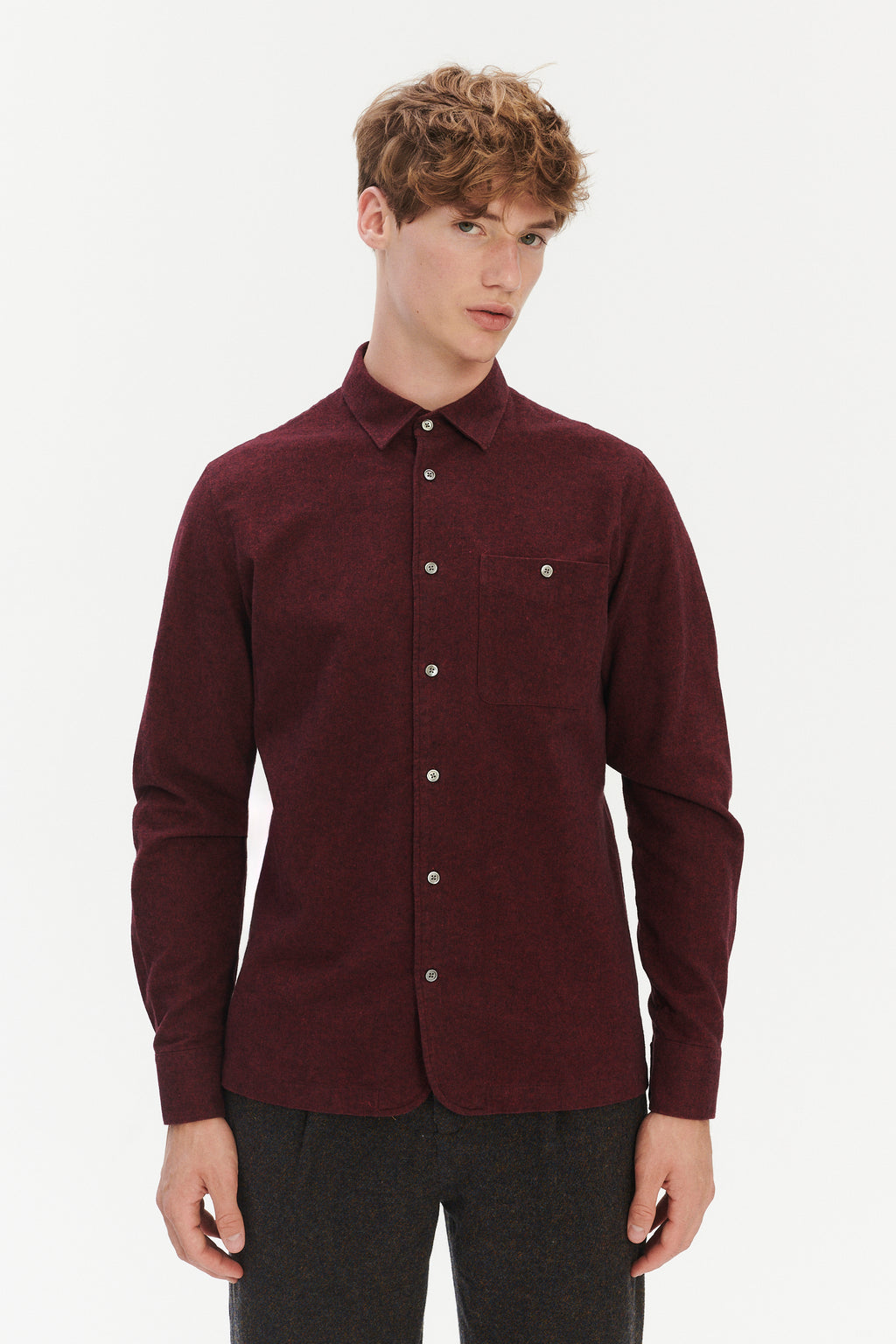 Strong Shirt in a Wine Recycled Structural Flannel
