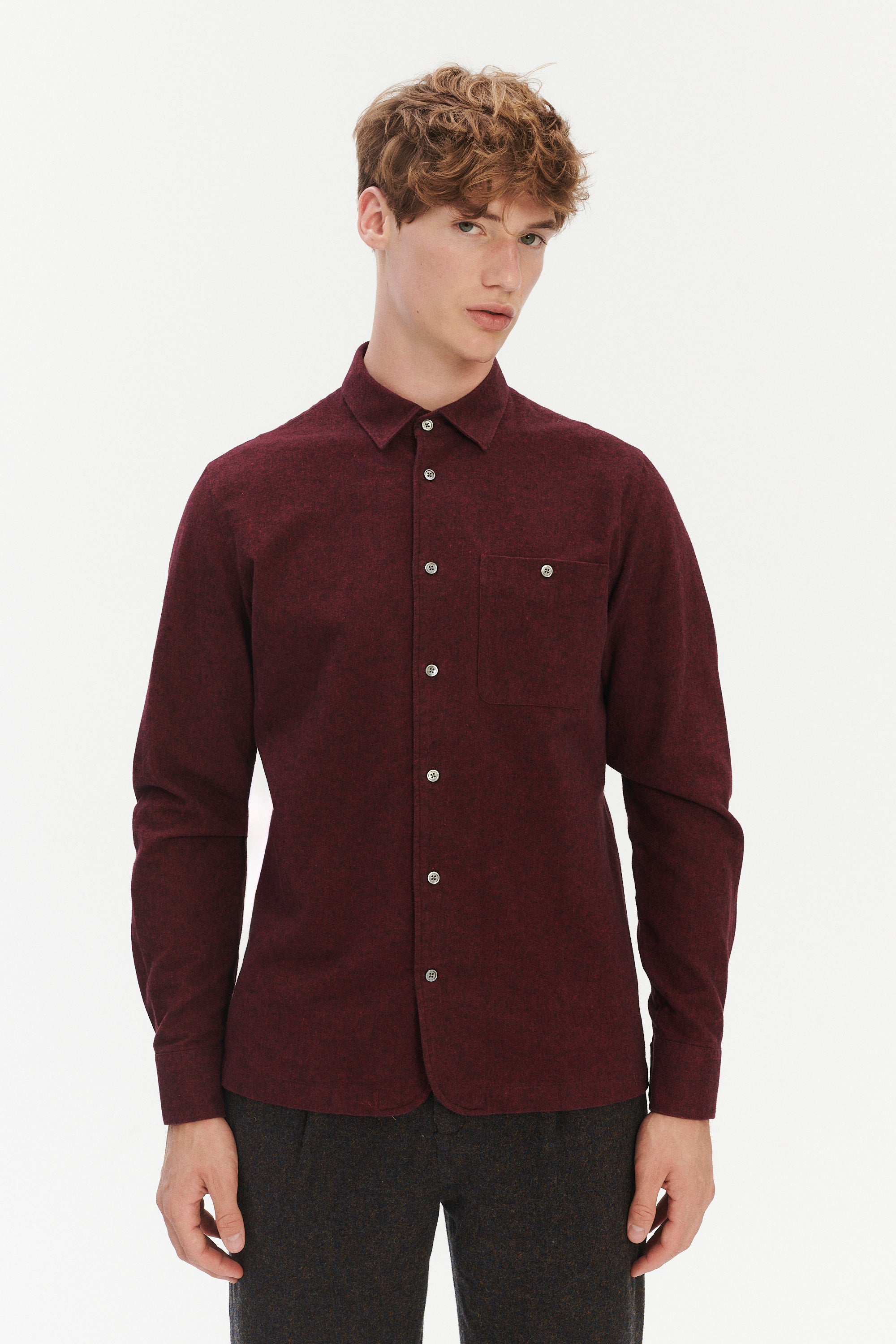 Strong Shirt in a Wine Recycled Structural Flannel