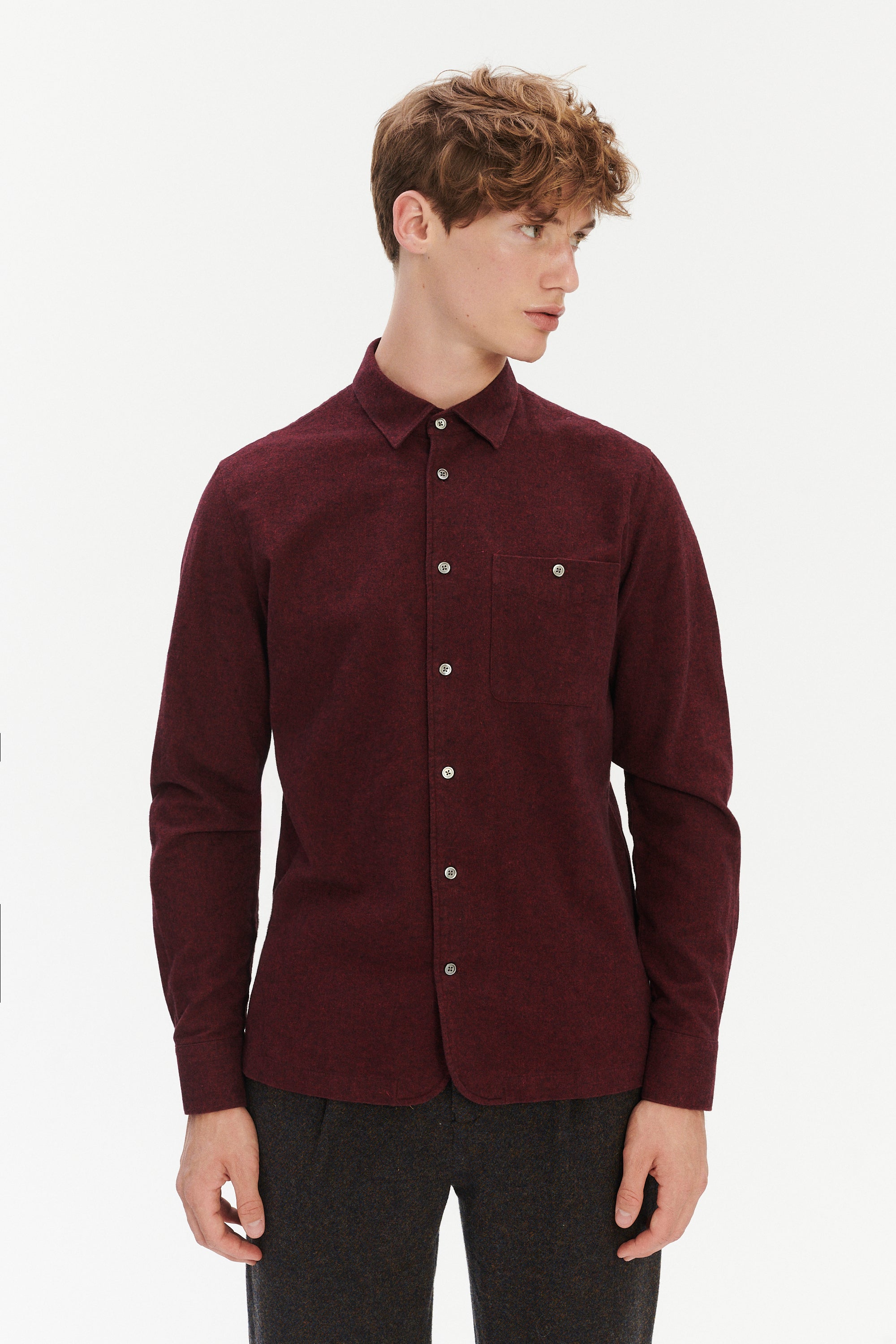 Strong Shirt in a Wine Recycled Structural Flannel