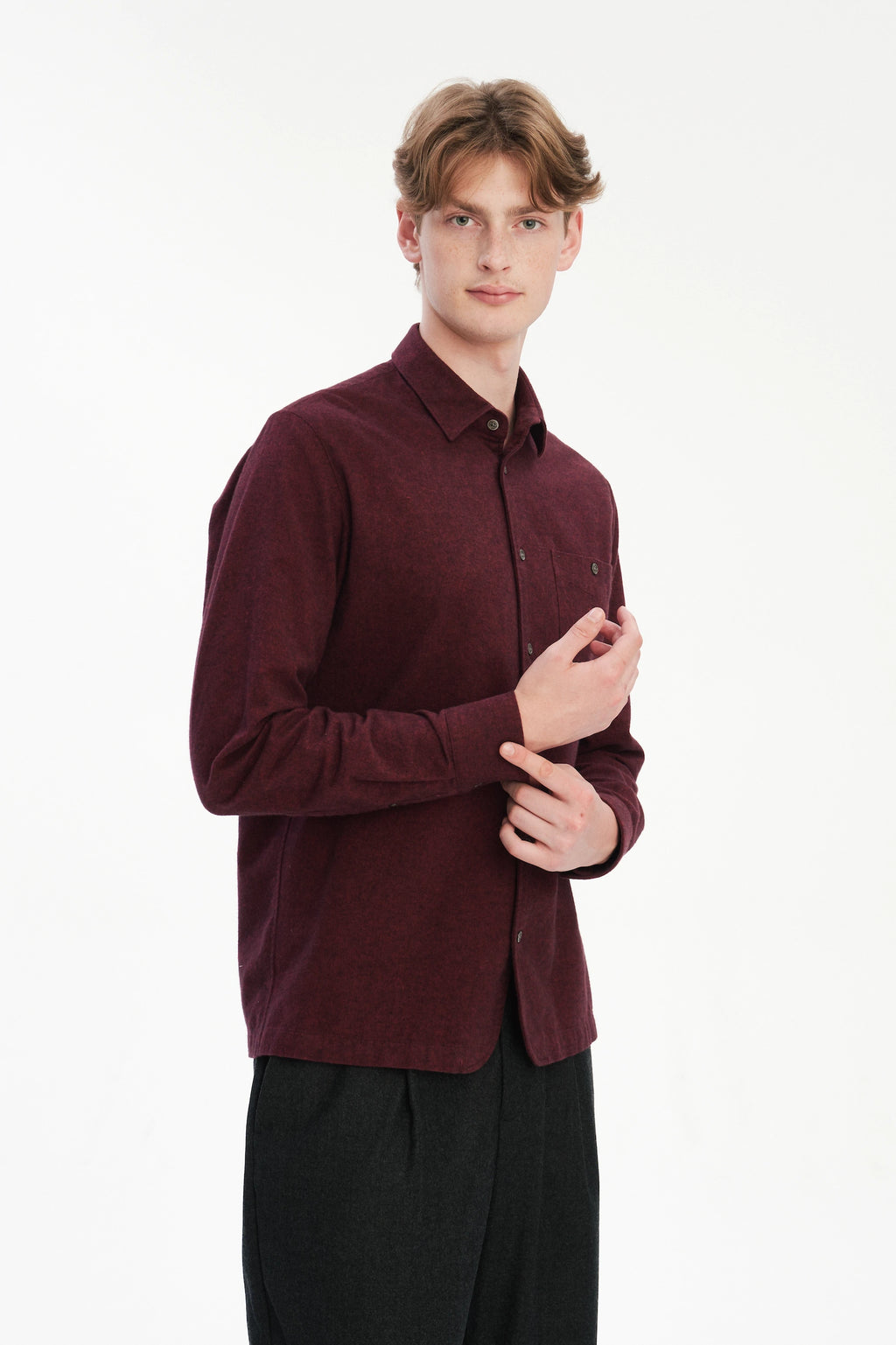 Strong Shirt in a Wine Recycled Structural Flannel