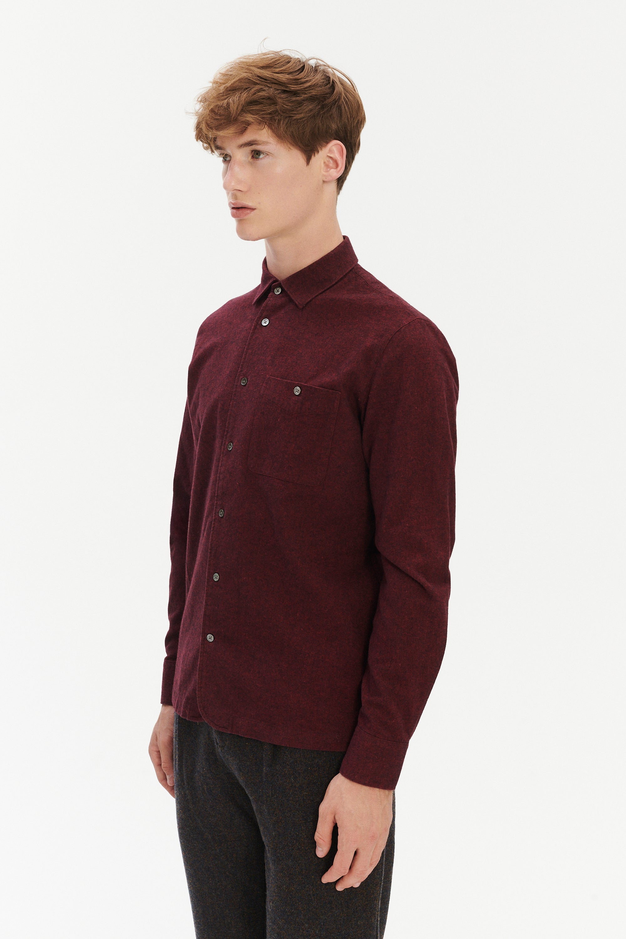 Strong Shirt in a Wine Recycled Structural Flannel