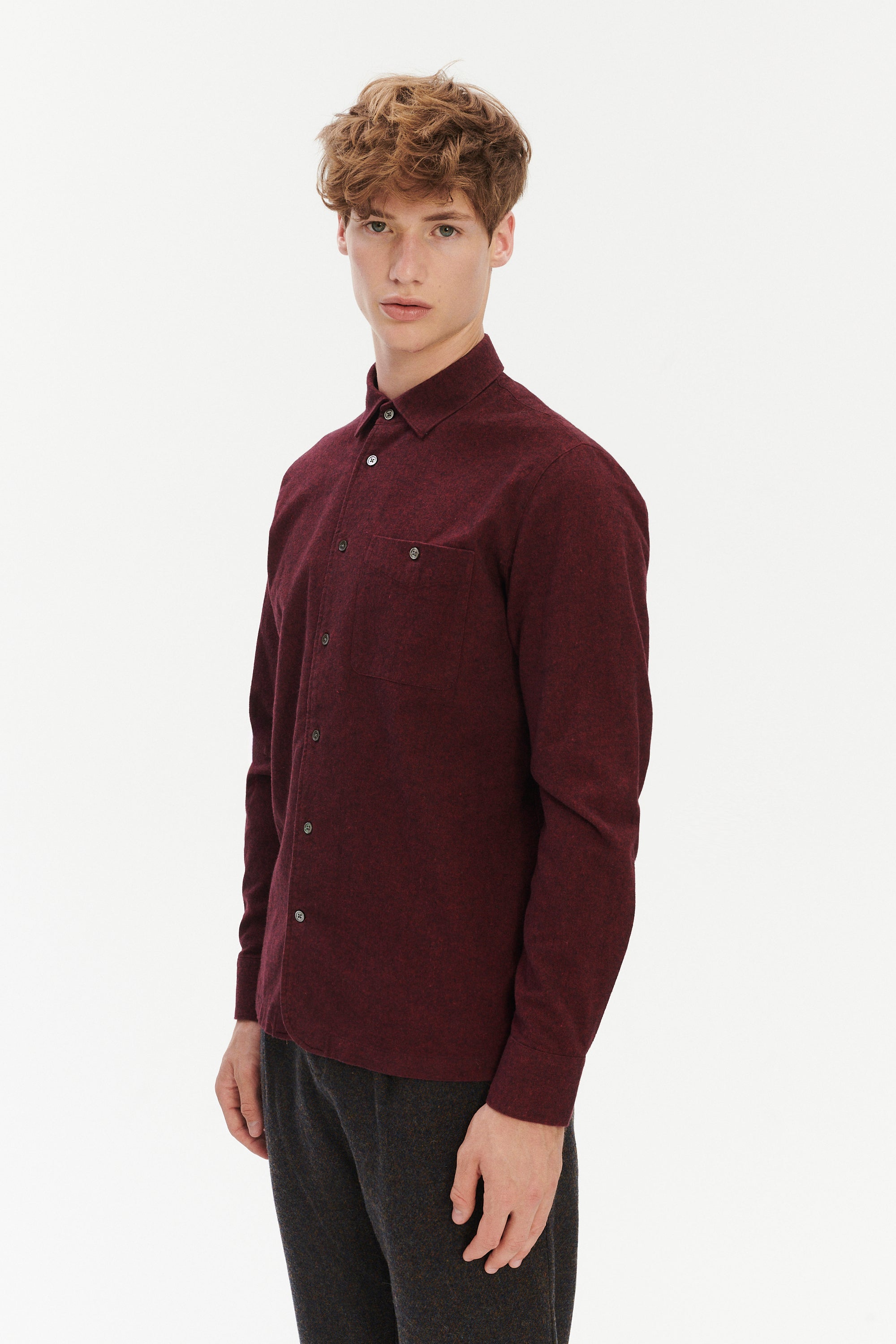Strong Shirt in a Wine Recycled Structural Flannel