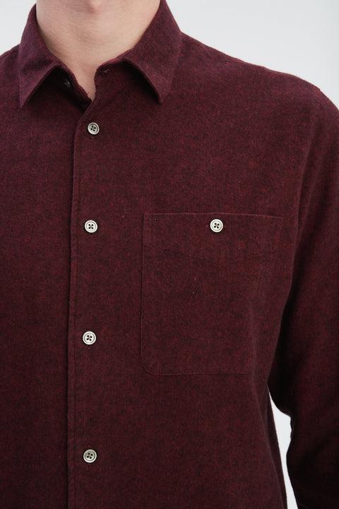 Strong Shirt in a Wine Recycled Italian Cotton Flannel
