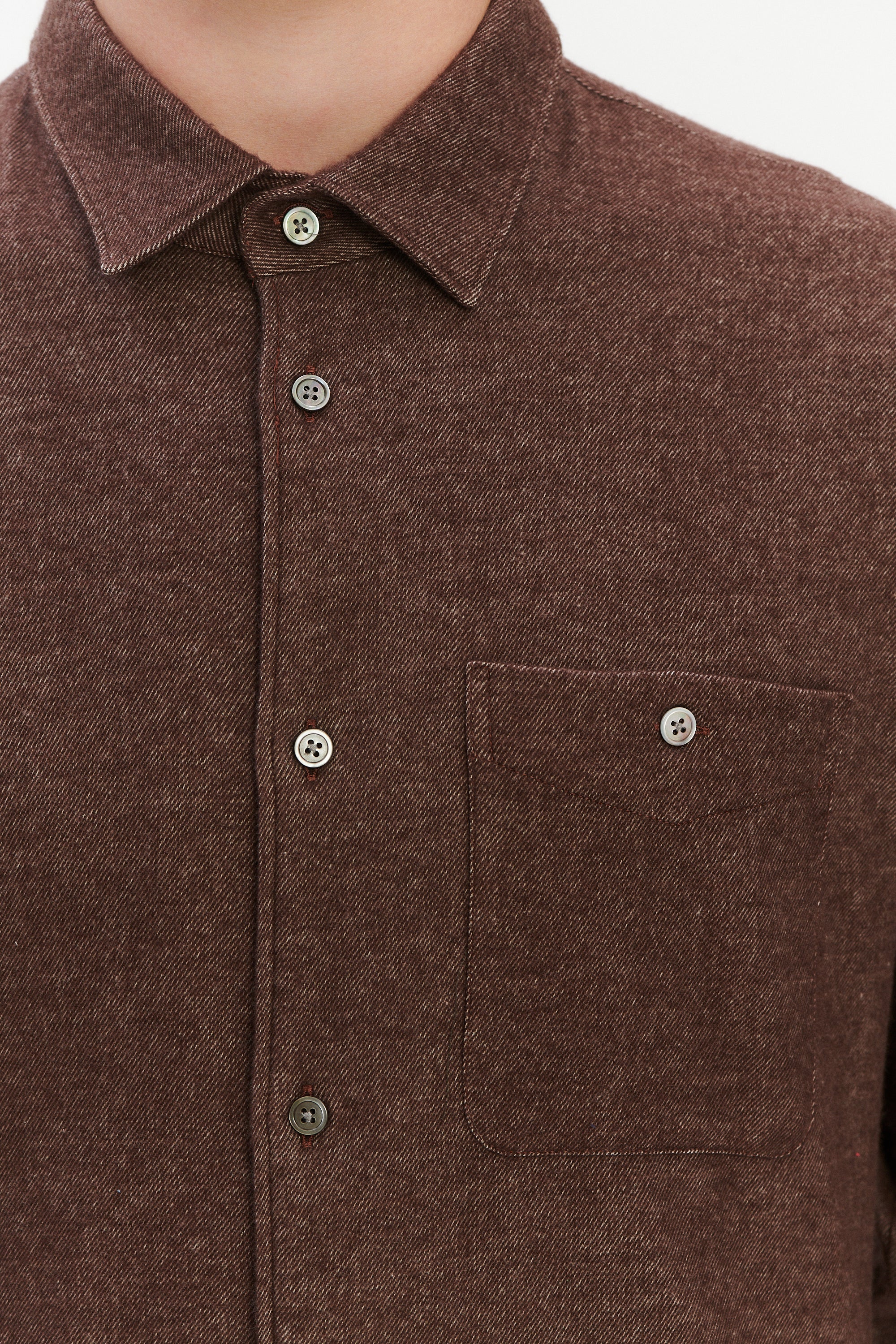Strong Shirt in a Japanese Blend of Organic Cotton & Yak - Brown
