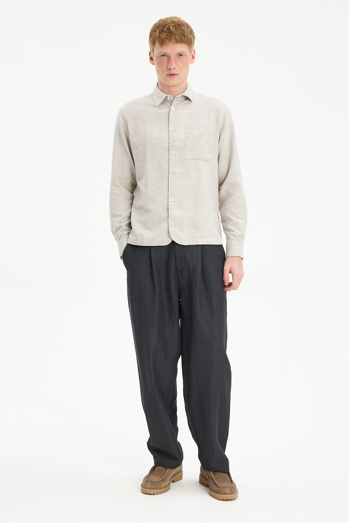 Strong Shirt in Cream Beige Japanese Cotton & Yak