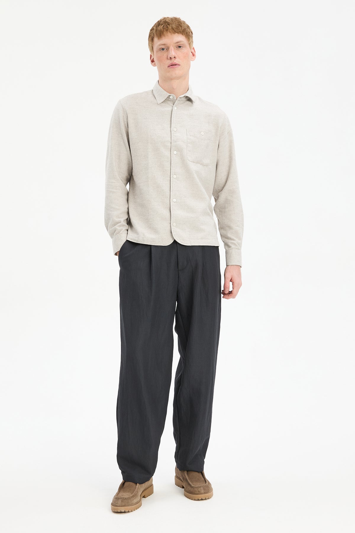Strong Shirt in Cream Beige Japanese Cotton & Yak