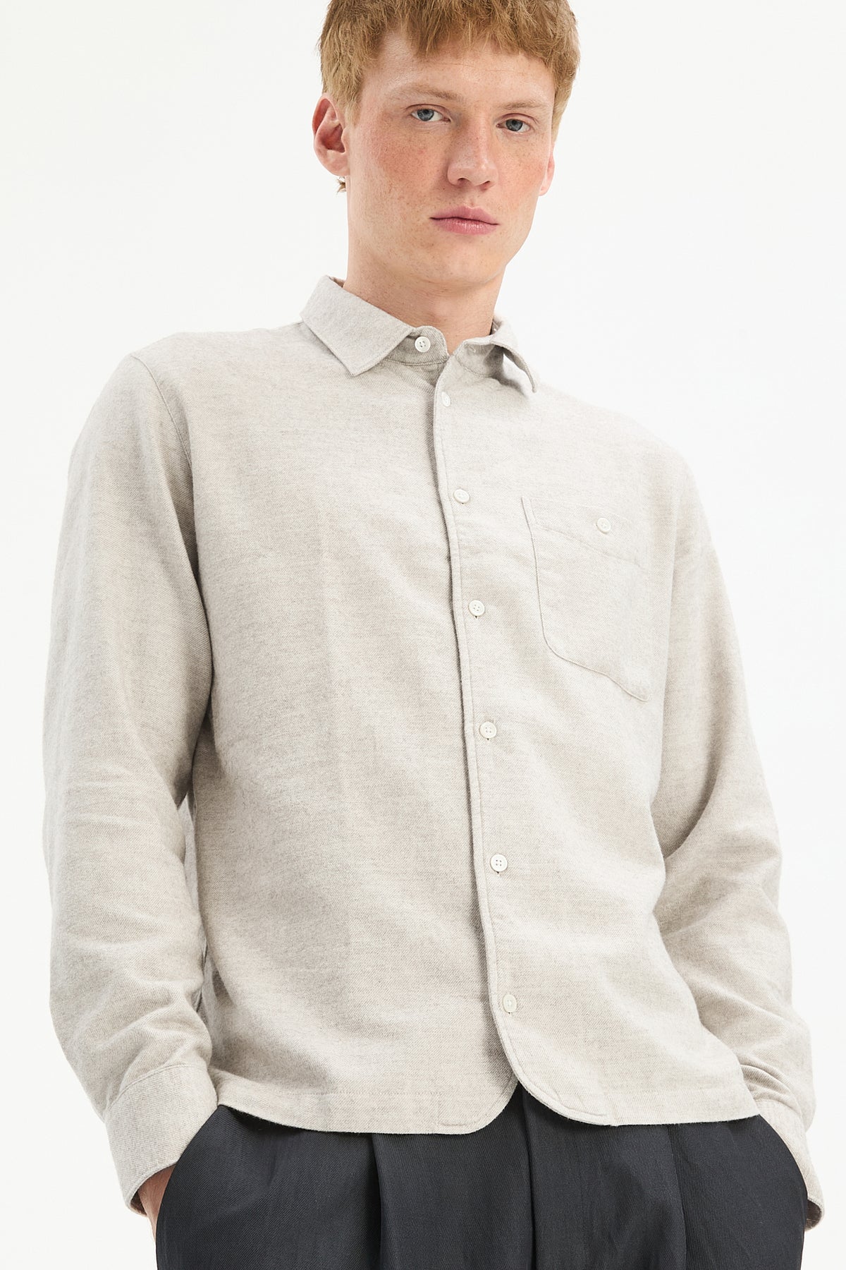 Strong Shirt in Cream Beige Japanese Cotton & Yak