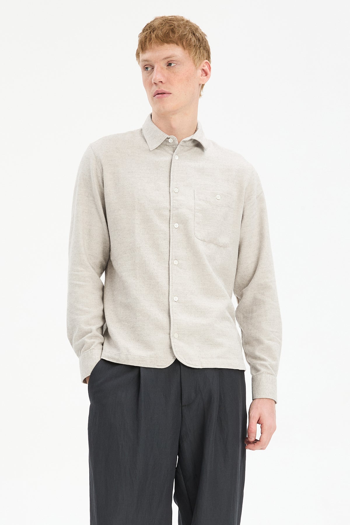 Strong Shirt in Cream Beige Japanese Cotton & Yak