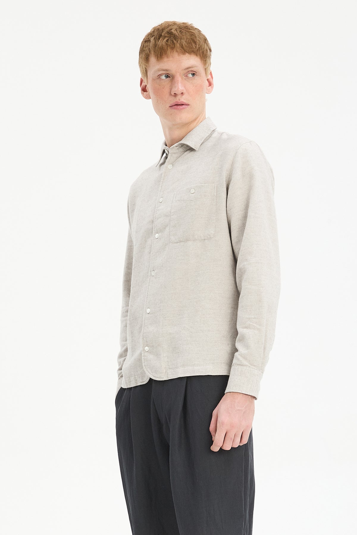 Strong Shirt in Cream Beige Japanese Cotton & Yak