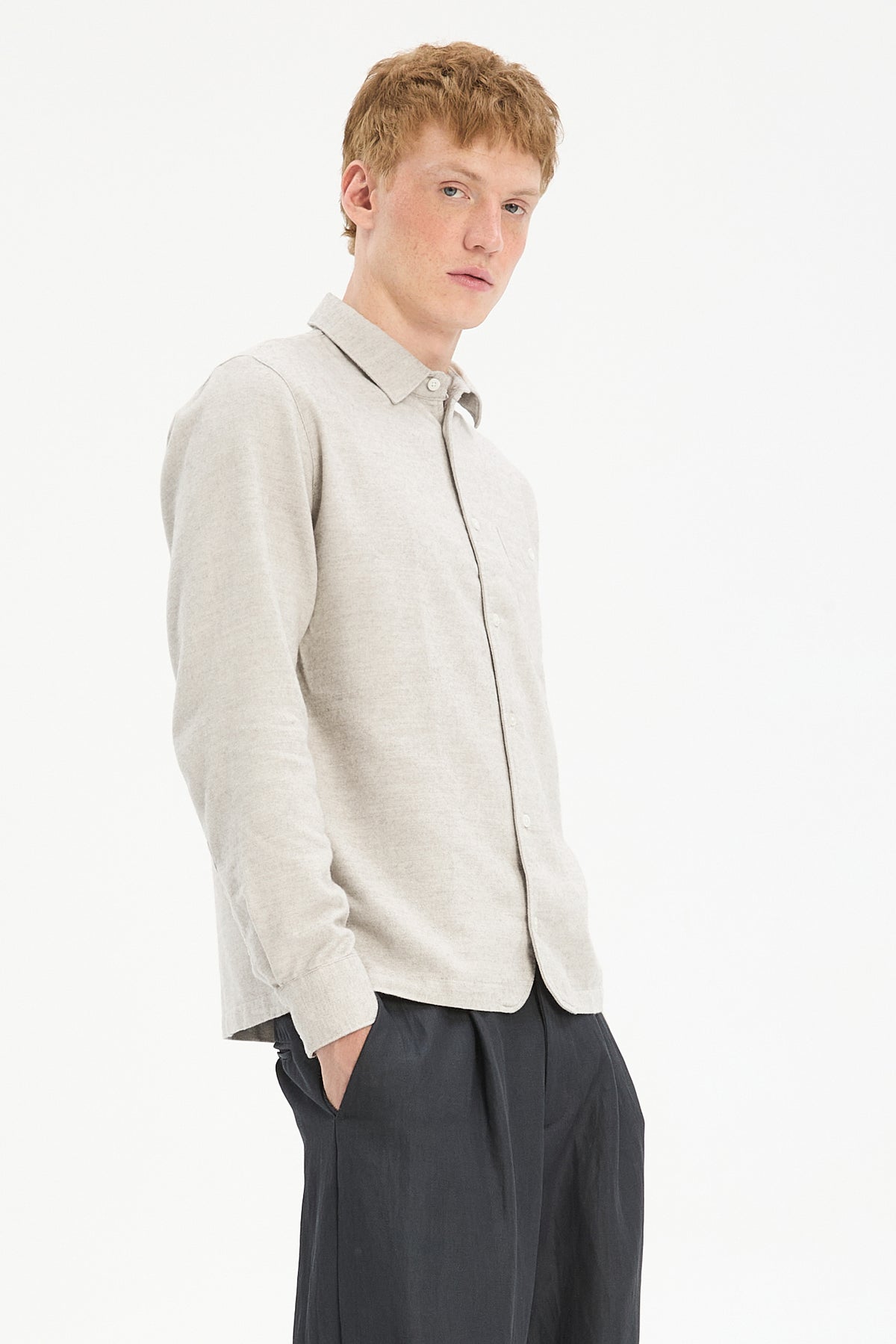 Strong Shirt in Cream Beige Japanese Cotton & Yak