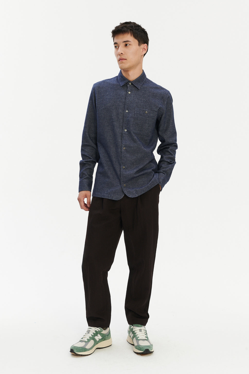 Strong Shirt in a Japanese Blend of Organic Cotton & Yak – Indigo