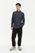 Strong Shirt in a Japanese Blend of Organic Cotton & Yak – Indigo