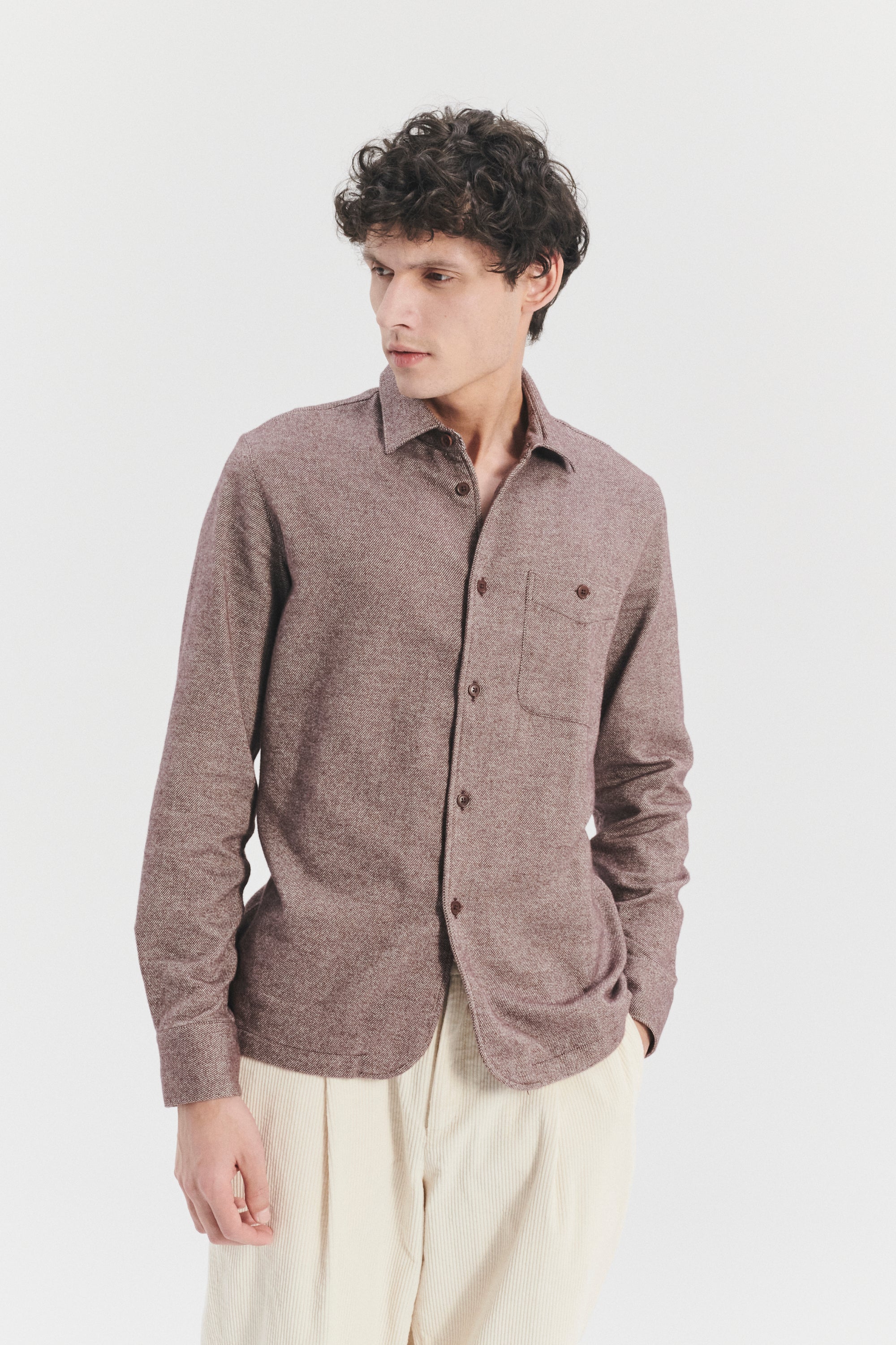 Strong Shirt in the Finest Rusty Brown Portuguese Cotton Flannel