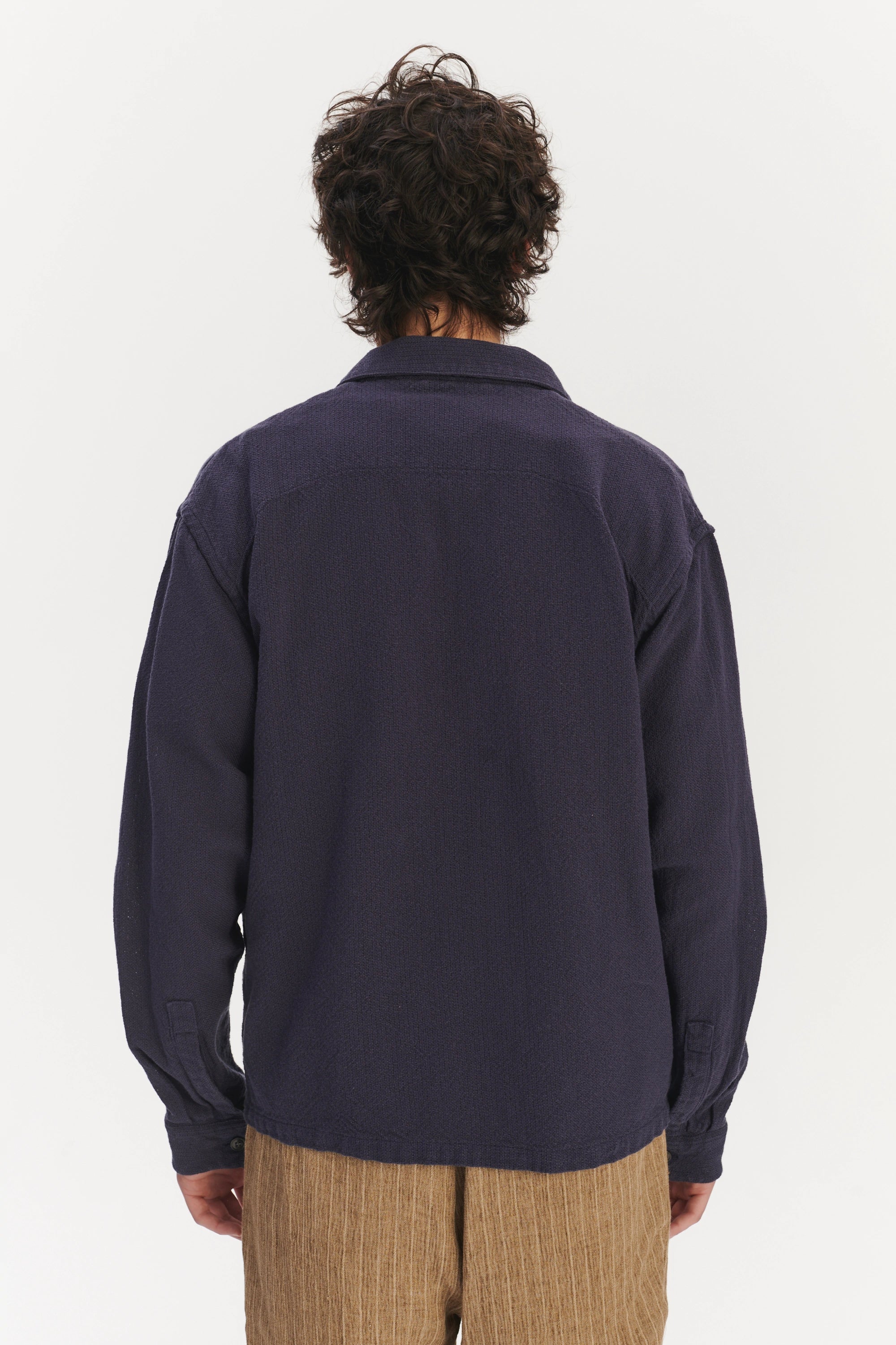 Workwear Overshirt in a Navy Blue Structural Portuguese Cotton