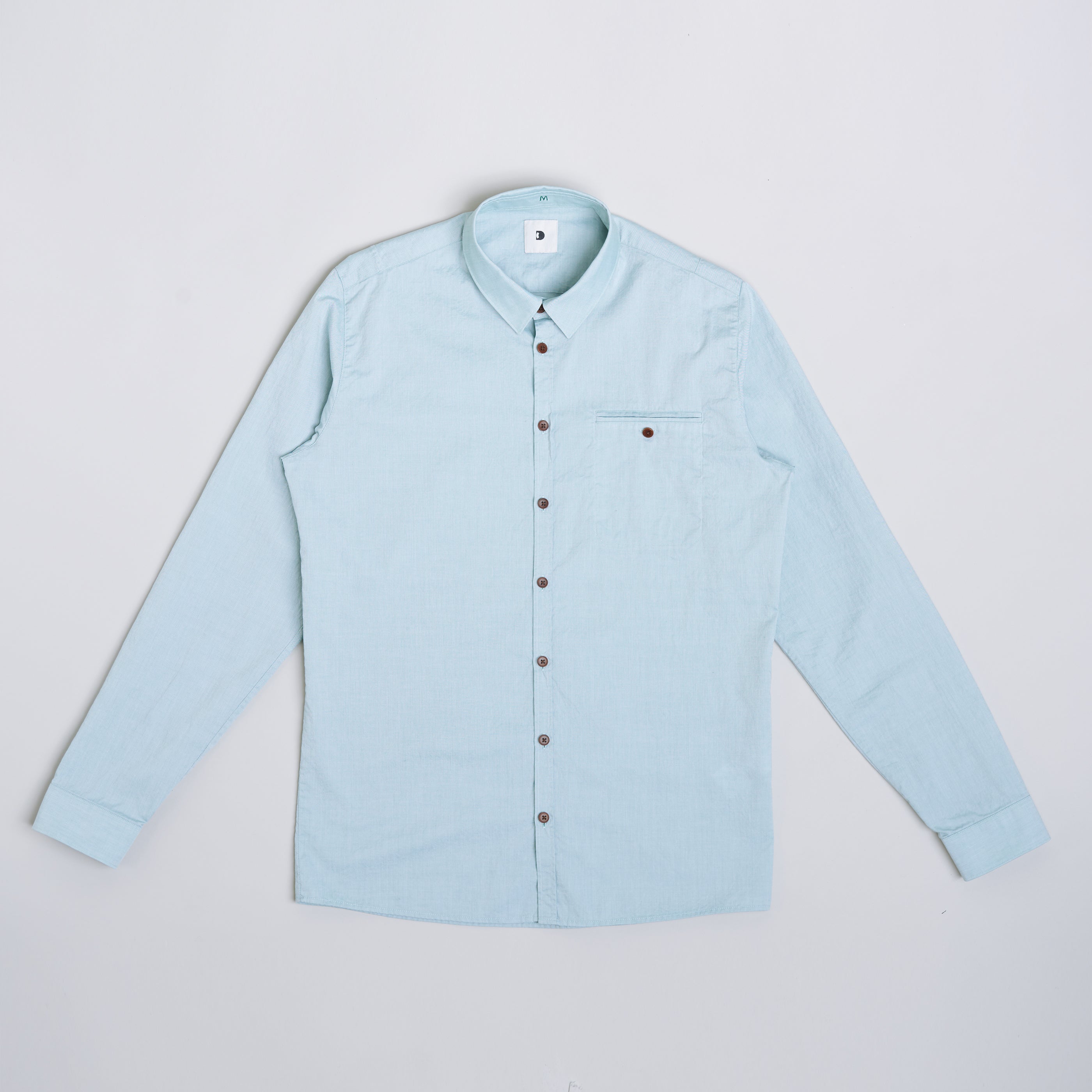 Proper Double Pocket Shirt in a Green Portuguese PinPoint Oxford