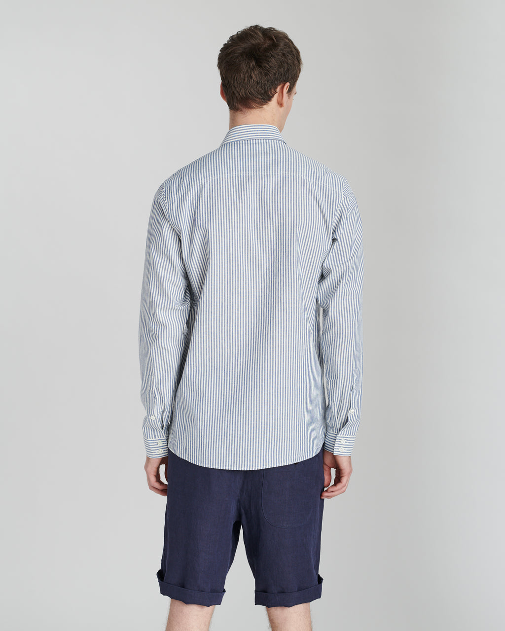 Proper Double Pocket Shirt in a Striped Portuguese Cotton